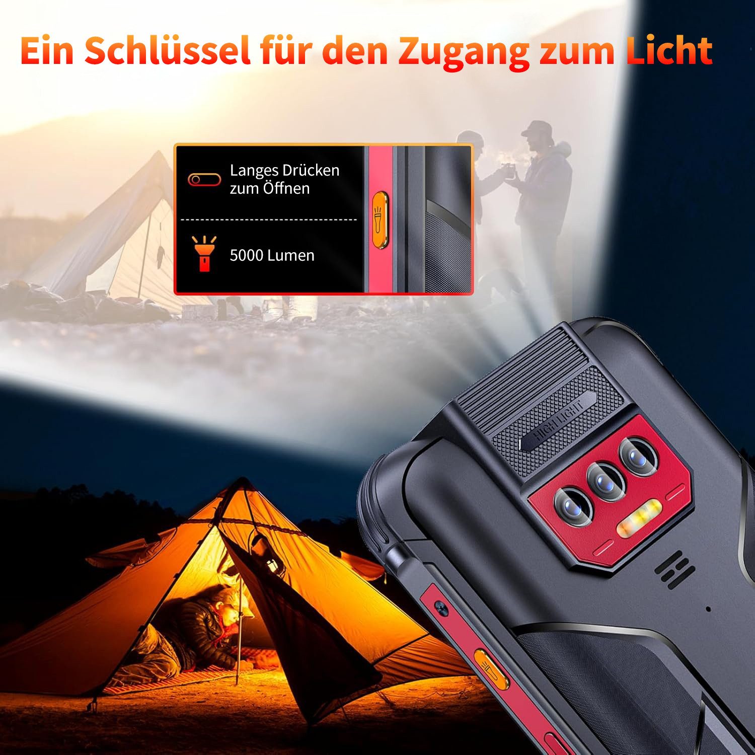 Cubot KingKong 8 4G 12+256GB Outdoor Smartphone (16,56 cm/6.52 Zoll, 256 GB Speicherplatz, 48 MP Kamera, IP68 Wasserdicht Baustellenhandy, 10600mAh, Dual SIM 4G, NFC, OTG, GPS)