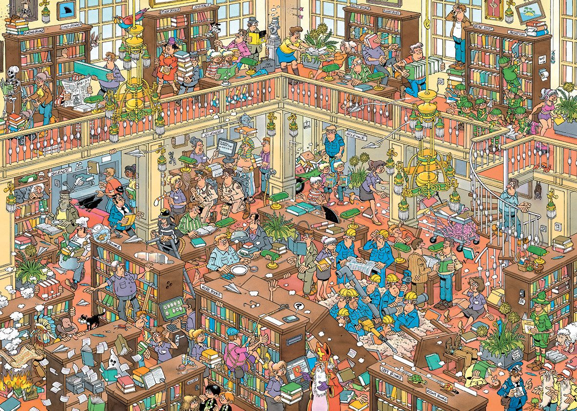 Jan van Haasteren Puzzle Jan van Haasteren 500XL - Die Bibliothek (500 Teile), 500 Puzzleteile