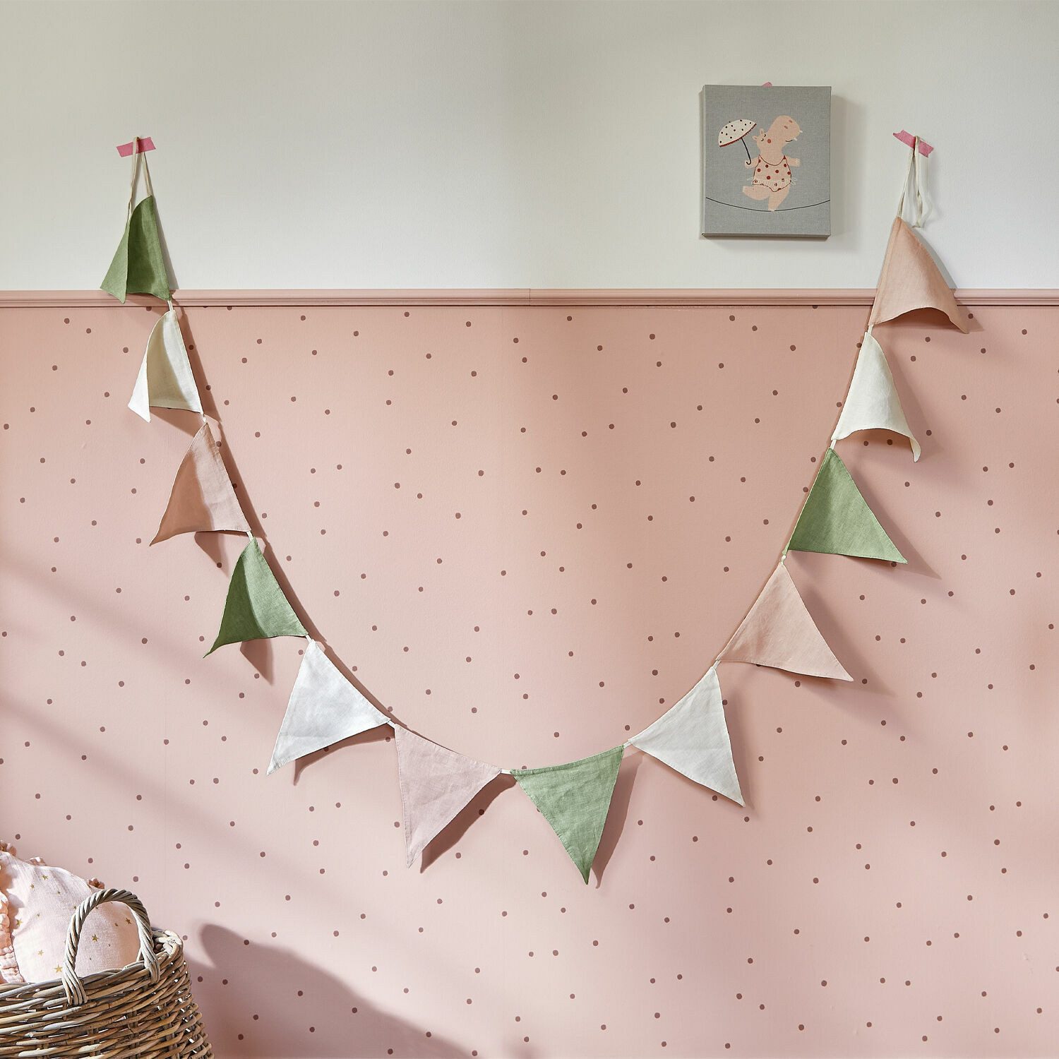 Mirabeau Wimpelkette Wimpelgirlande Rêveline rosa/grün/creme