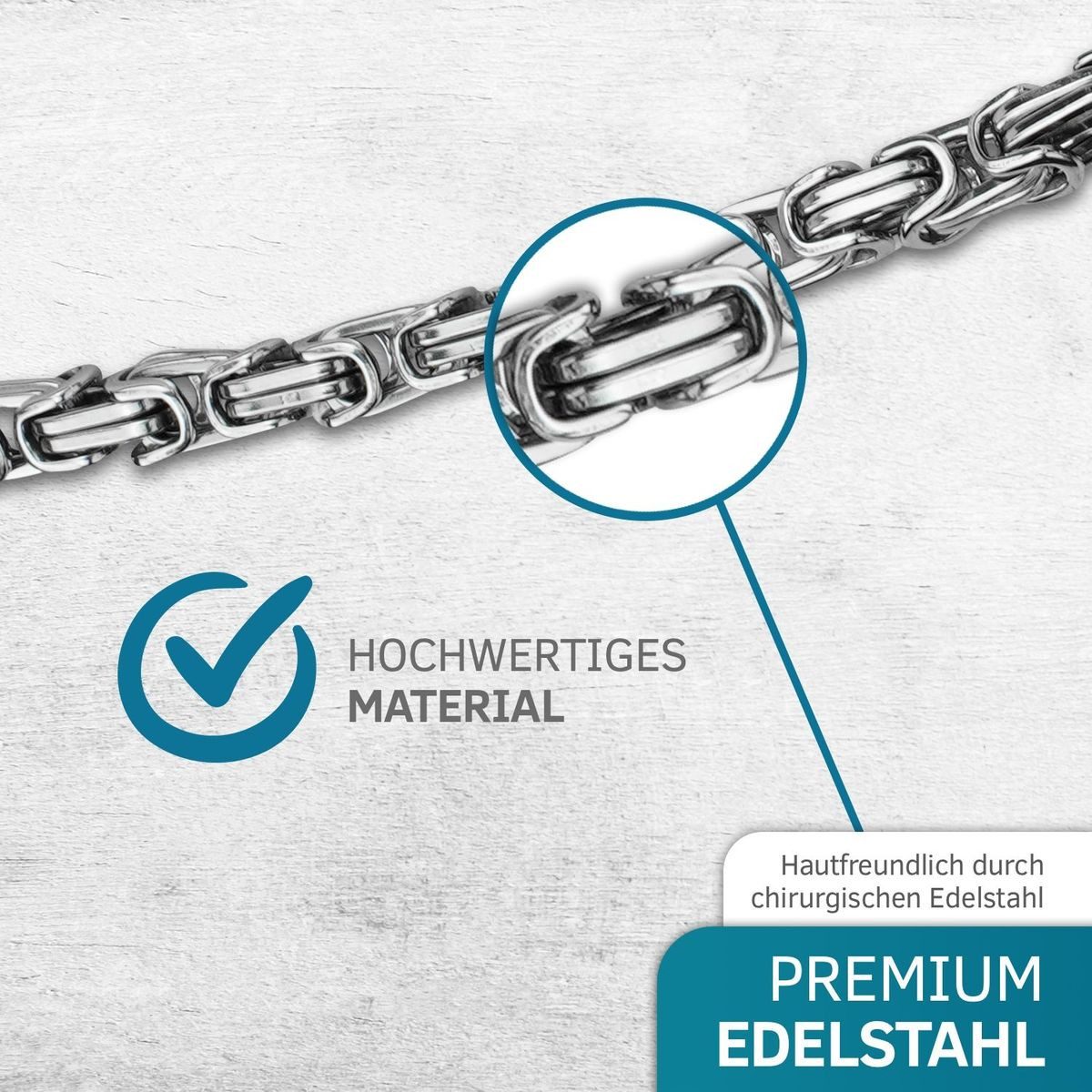 König Design Kette ohne Anhänger, Königskette Herrenkette Männer Kette Hals günstig online kaufen