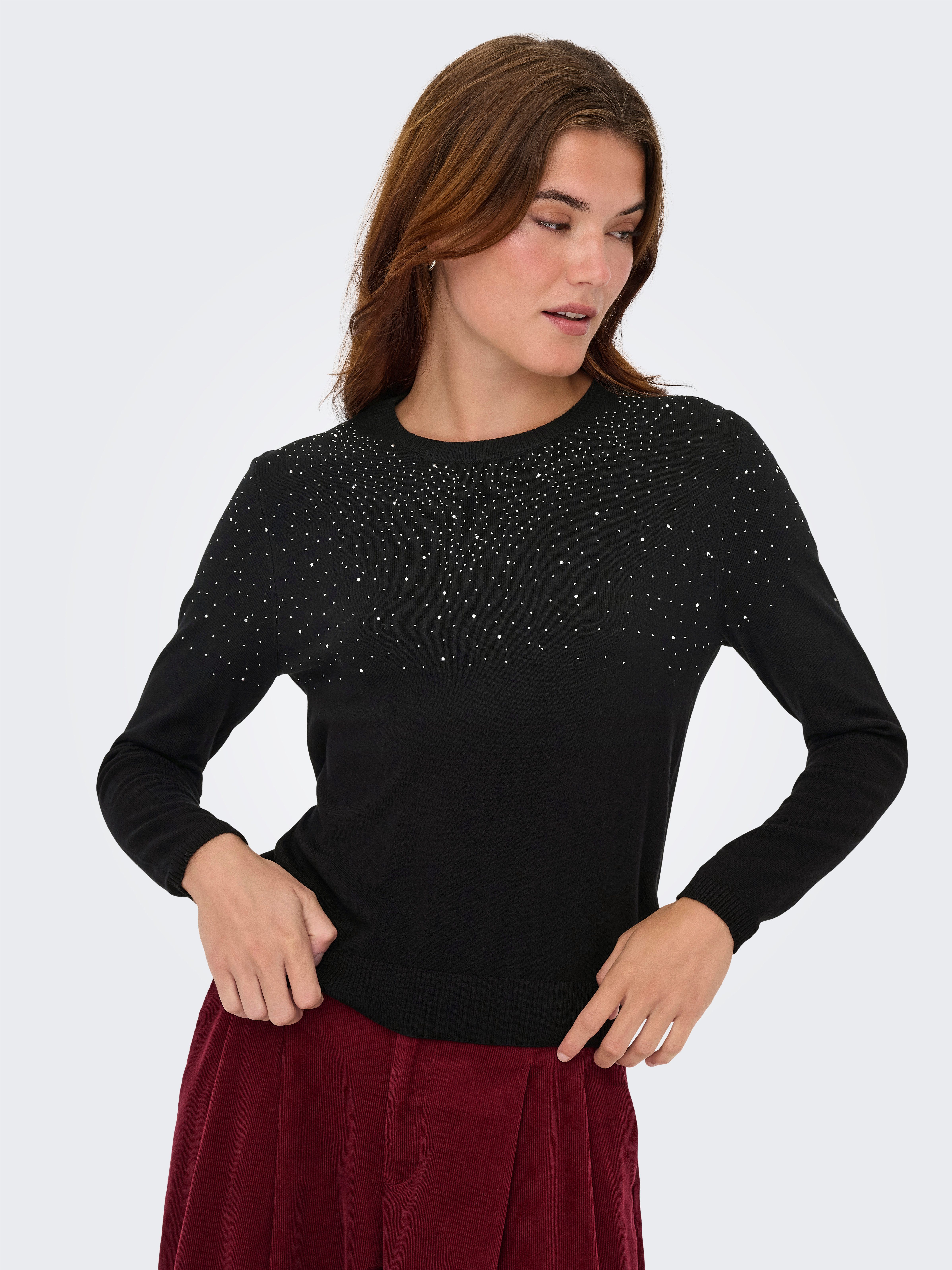 ONLY Rundhalspullover ONLANABELLA LS BLING O-NECK KNT günstig online kaufen