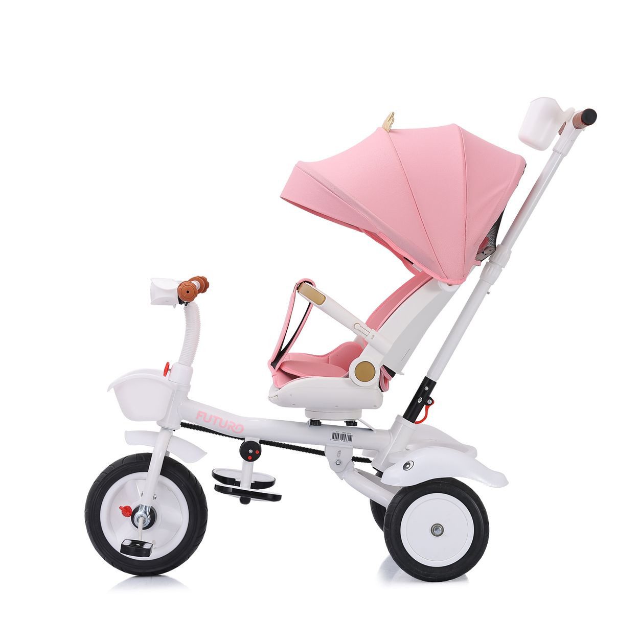 Chipolino Dreirad Futuro 2 in 1, PU-Räder, Musik, Licht, Becherhalter, Schiebegriff, faltbar, 25 kg