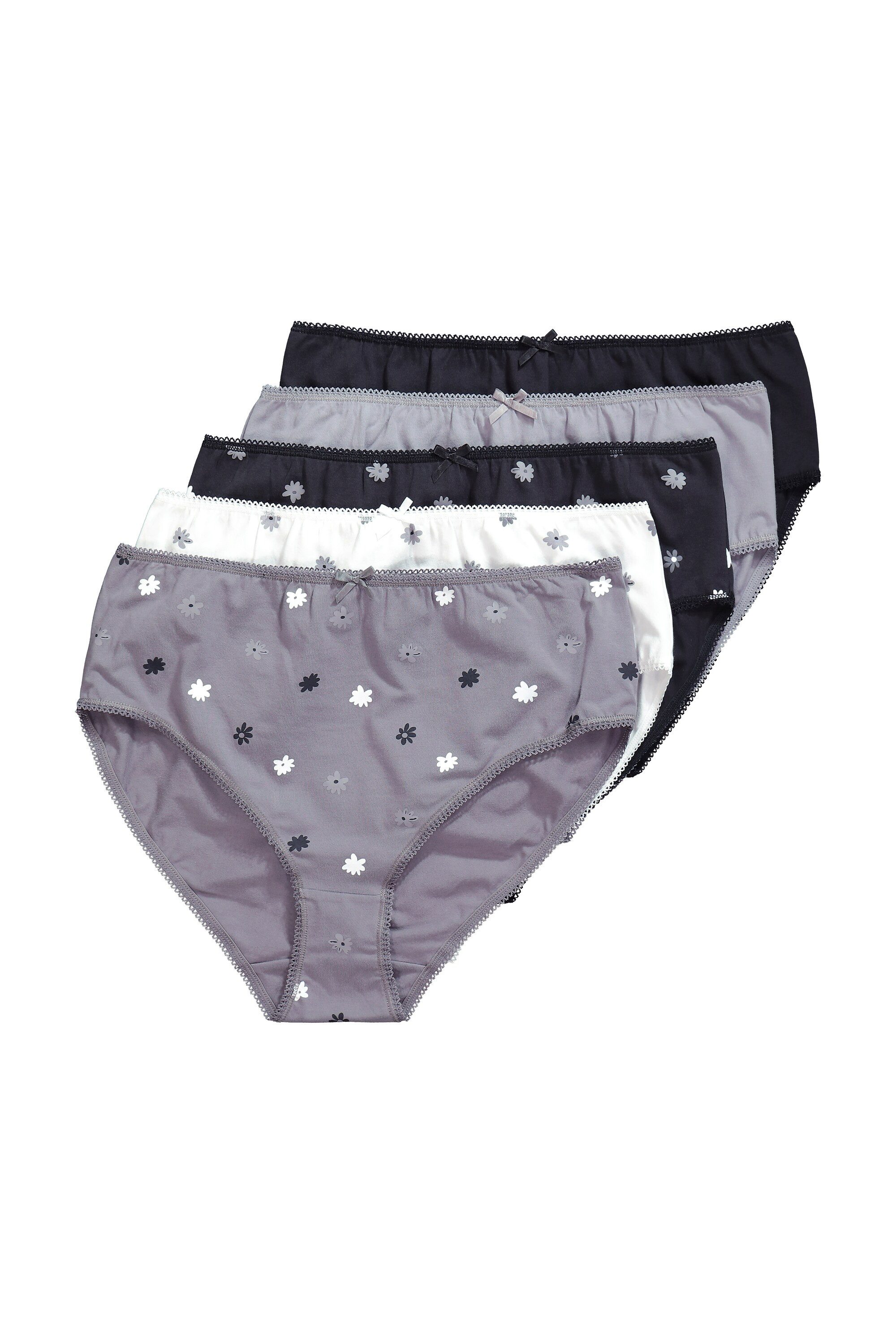 Slip Midislips 5er-Pack Millefleur/einfarbig