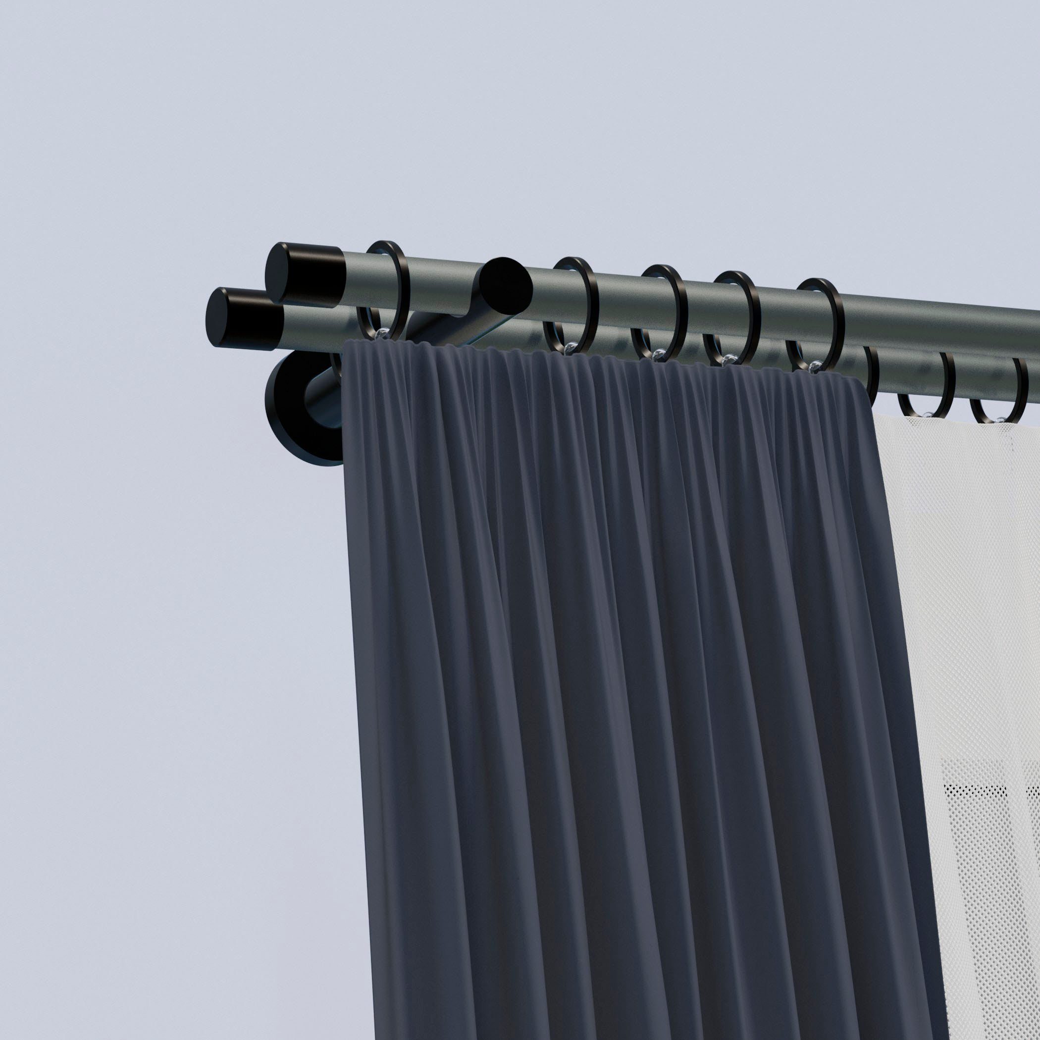 indeko Gardinenstange Linz, Ø 20 mm, 2-läufig, Wunschmaßlänge, mit Bohren, günstig online kaufen