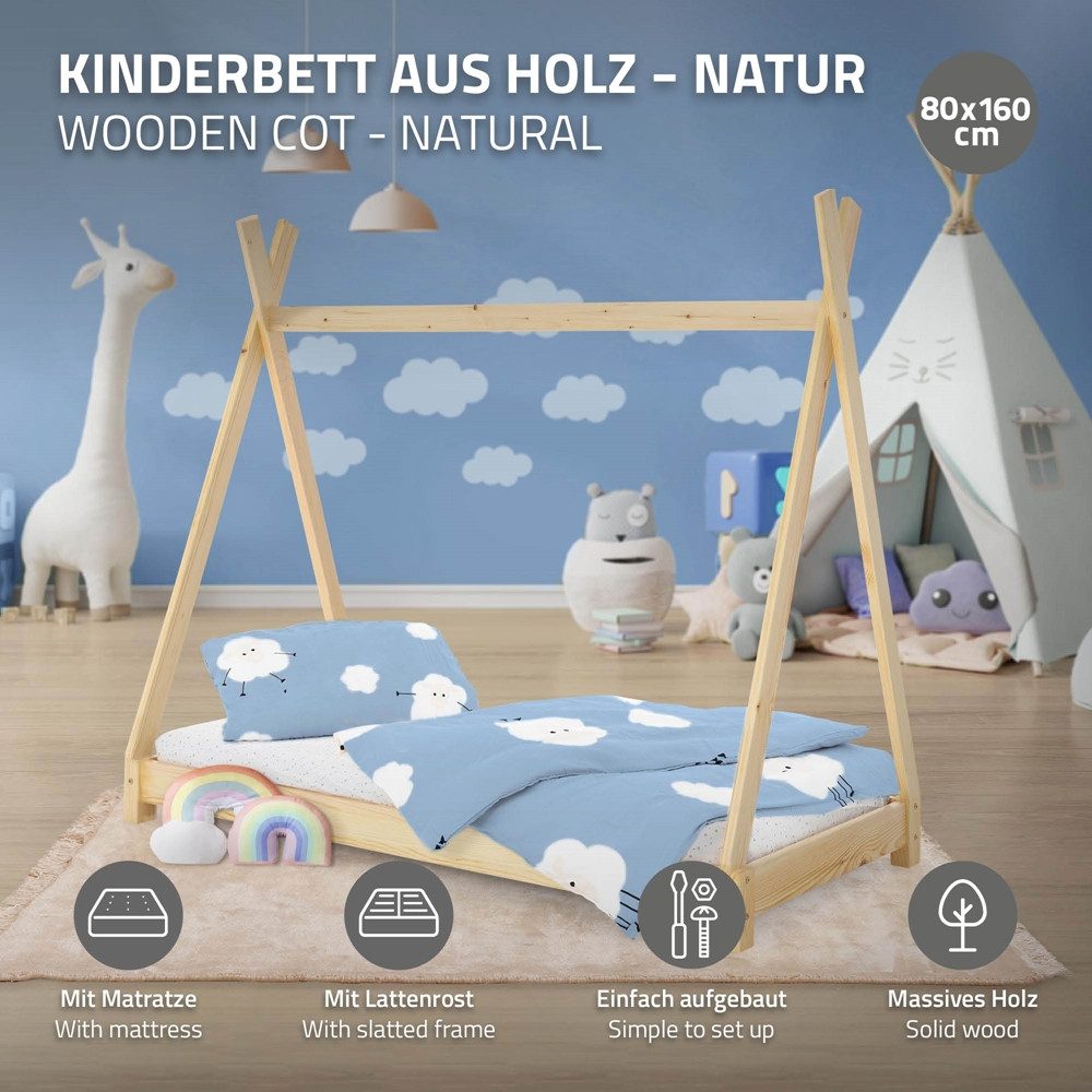 ML-DESIGN Kinderbett Hausbett Tipi Zeltbett inkl. günstig online kaufen