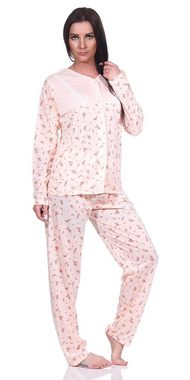 EloModa Pyjama Damen Pyjama in klassischer Form mit Knopfleiste (2 tlg)