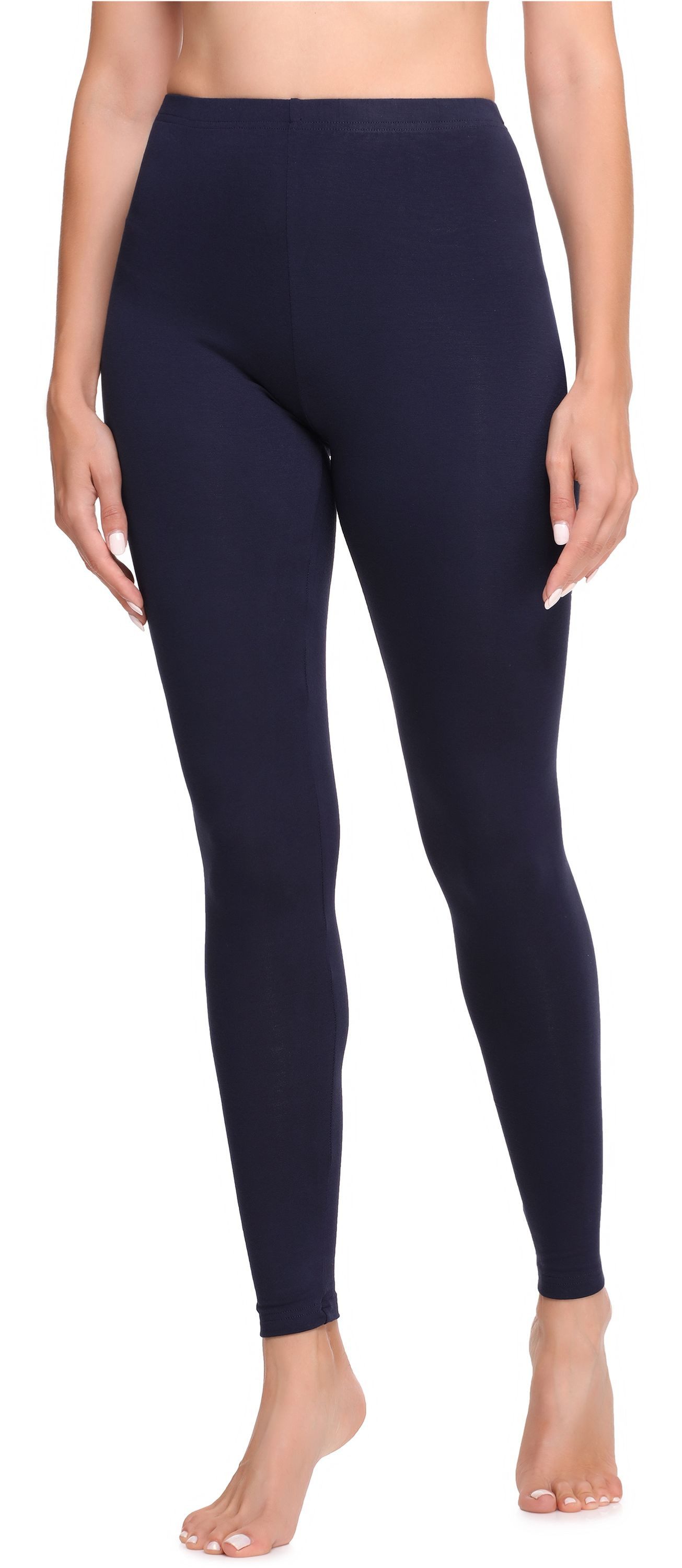 Ladeheid Leggings Damen Lange Hosen aus Baumwolle LA40-133 (1-tlg) bequem, elastischer Bund