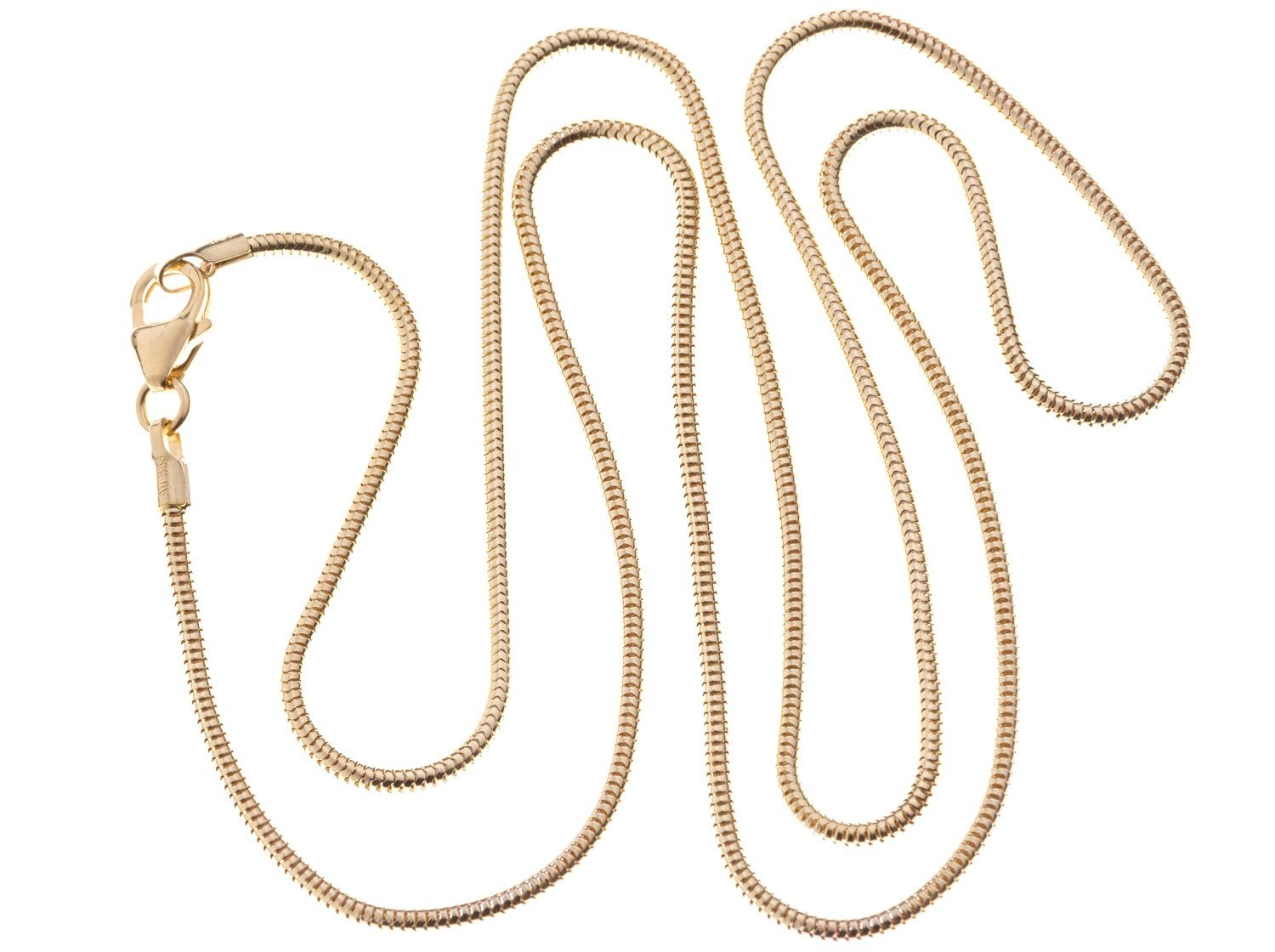Damen Schmuck Silberkettenstore Goldkette Schlangenkette - 333 Gold 1,4mm Durchmesser, wählbar 38-90cm