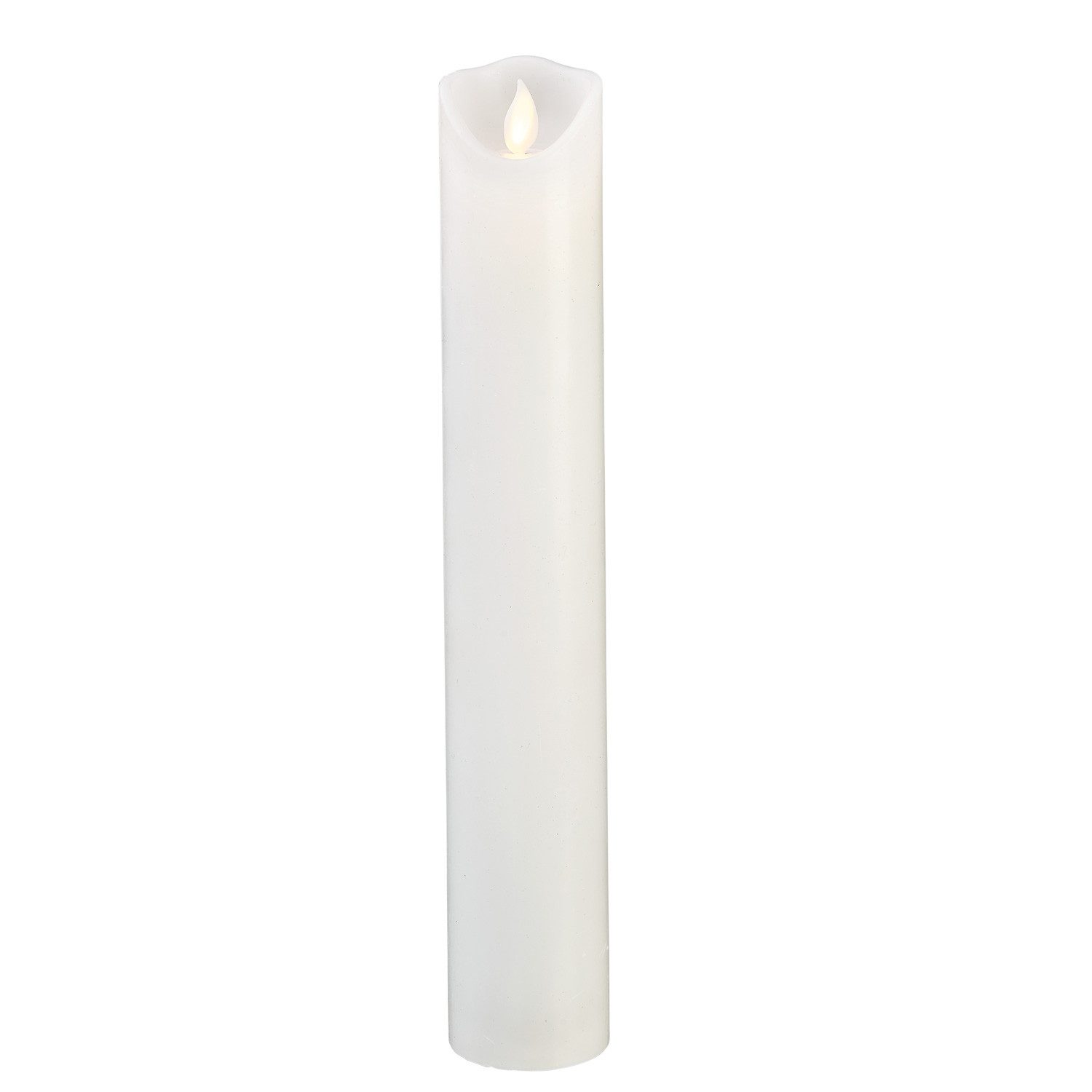 STAR TRADING LED-Kerze Stumpenkerze Taufkerze Kirchenkerze Echtwachs H: 30cm Timer weiß