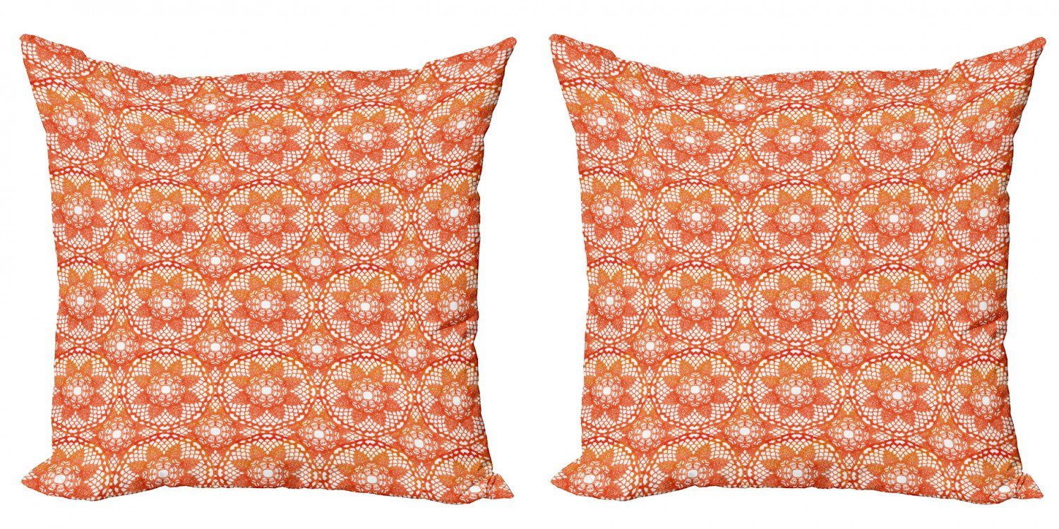 Kissenbezüge Modern Accent Doppelseitiger Digitaldruck, Abakuhaus (2 Stück), Volk Floral Deckchen artige Ornament | Kissenbezüge