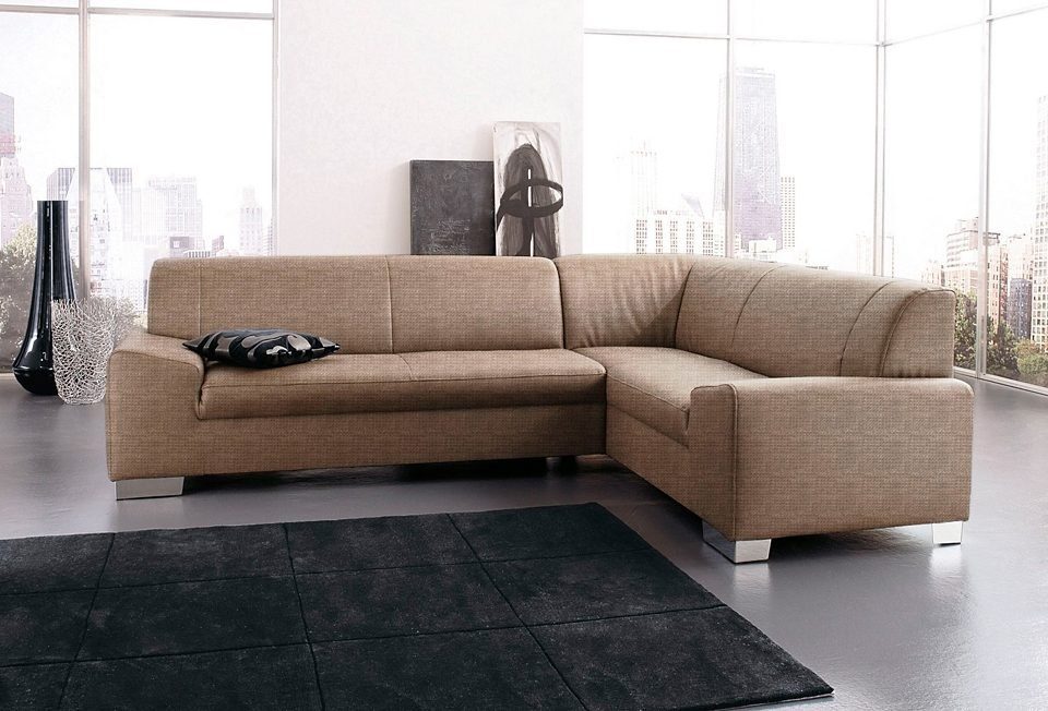 Ecksofa Alisson, zeitlose Optik, flache Armlehnen, L-Form