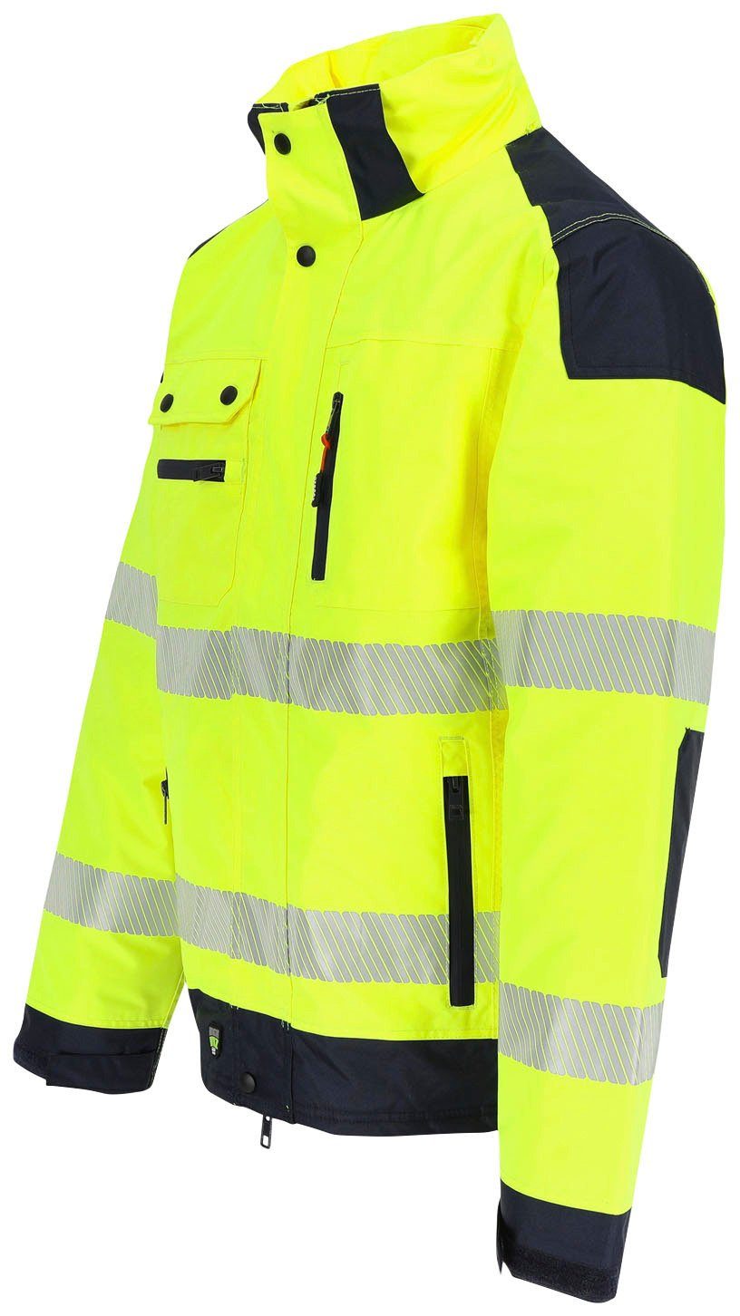 Hodor Reissverschlusstaschen Arbeitsjacke Regenjacke, VIZ atmungsaktiv, winddicht, gelb viele Herock HIGH
