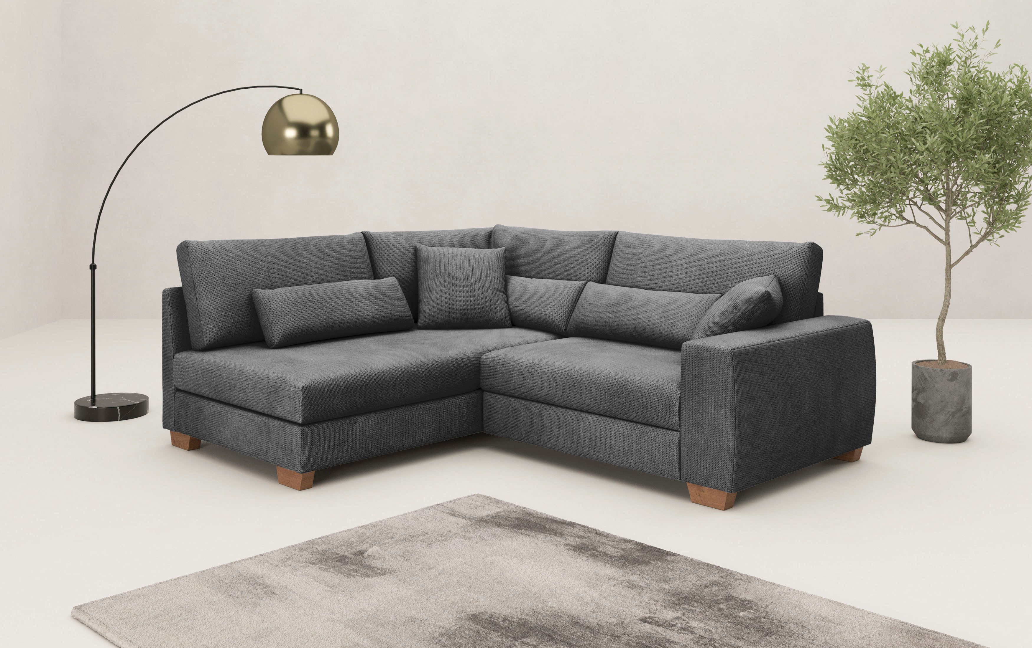 Mr. Couch Ecksofa "Hilla L-Form, bis 140 kg belastbar" mit Taschenfederkern günstig online kaufen