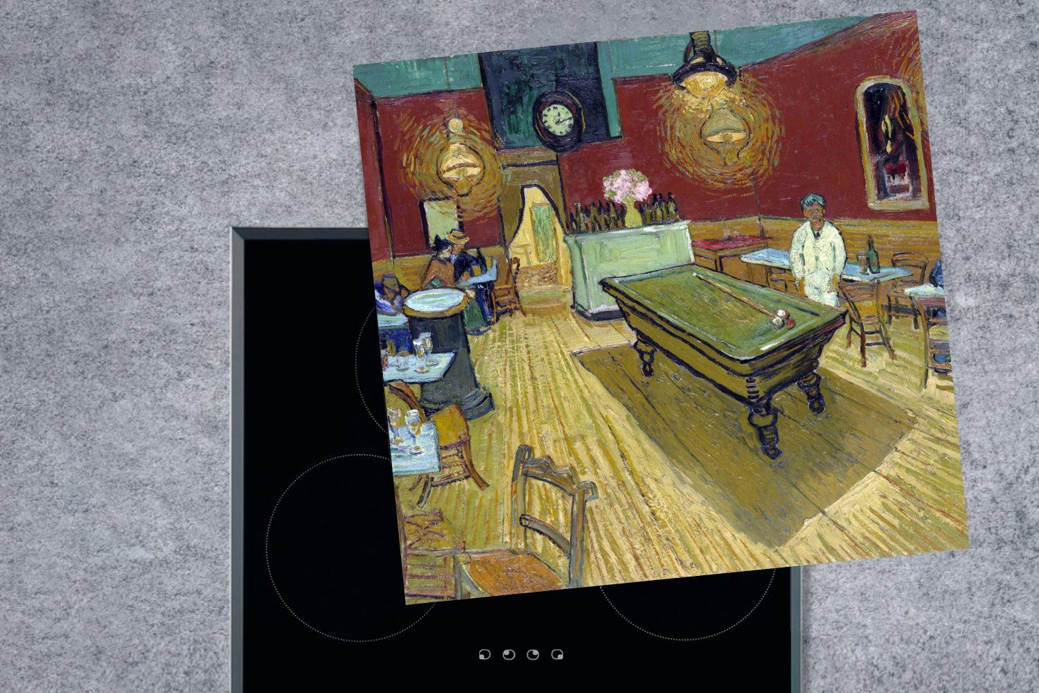 MuchoWow Herdblende-/Abdeckplatte Das Nachtcafé Gemälde (1 Vinyl, Ceranfeldabdeckung, 78x78 Arbeitsplatte - tlg), für von küche Vincent van cm, Gogh