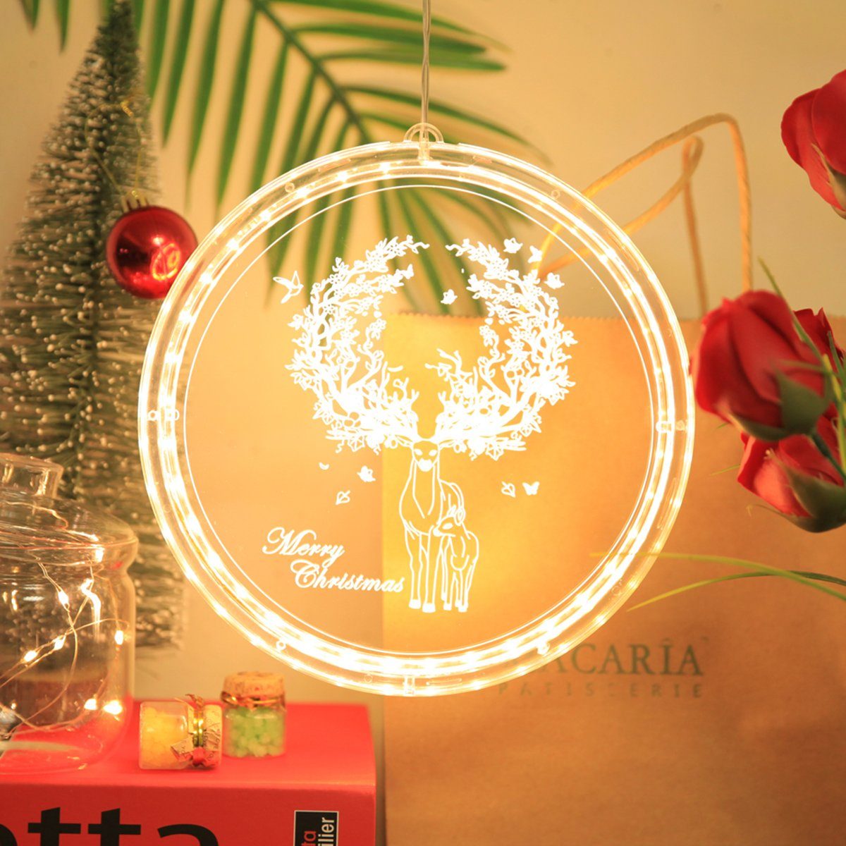 MUPOO LED Dekolicht LED Lichtervorhang Weihnachtslichter,Weihnachtsdekorati günstig online kaufen