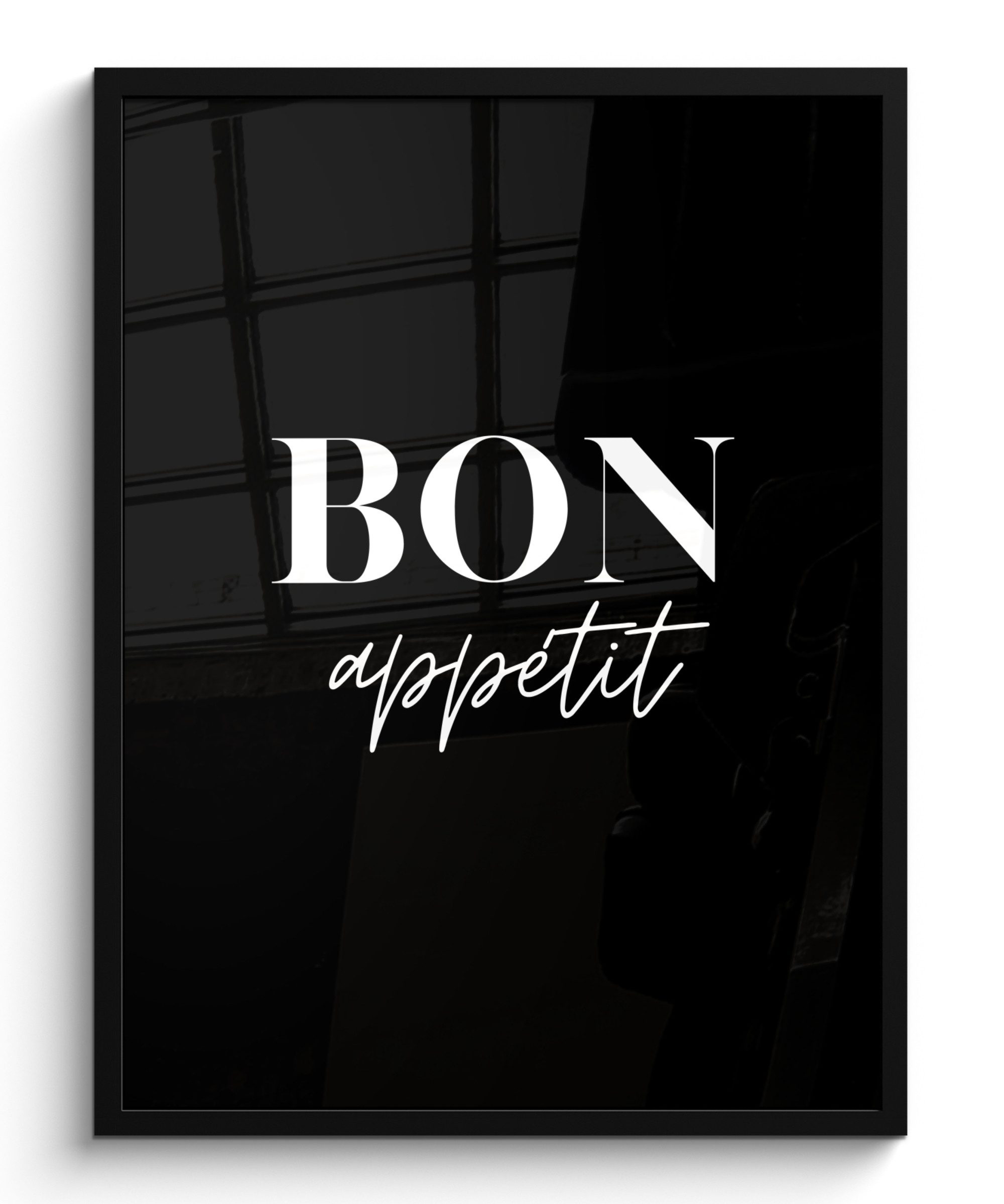 Poster Guten Appetit - Zitat - Schwarz