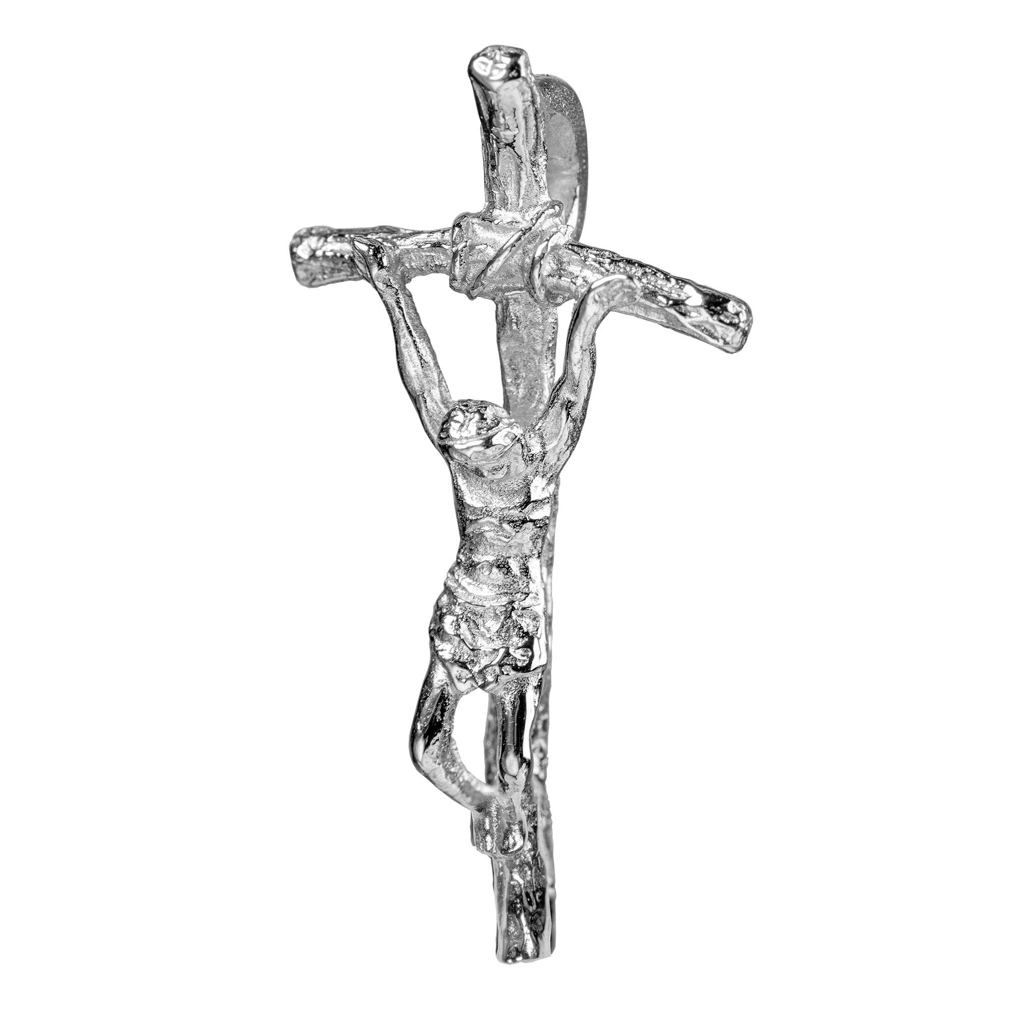 JEVELION Kreuzkette und 70 Länge Germany 36 (Silberkreuz, cm wählbar Silber Kette. - Kruzifix in Mit oder - Made ohne Silberkette Damen Herren), Anhänger 925 - für