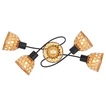 etc-shop LED Deckenspot, Leuchtmittel nicht inklusive, Strahler Deckenleuchte Bambus Deckenlampe Boho Style