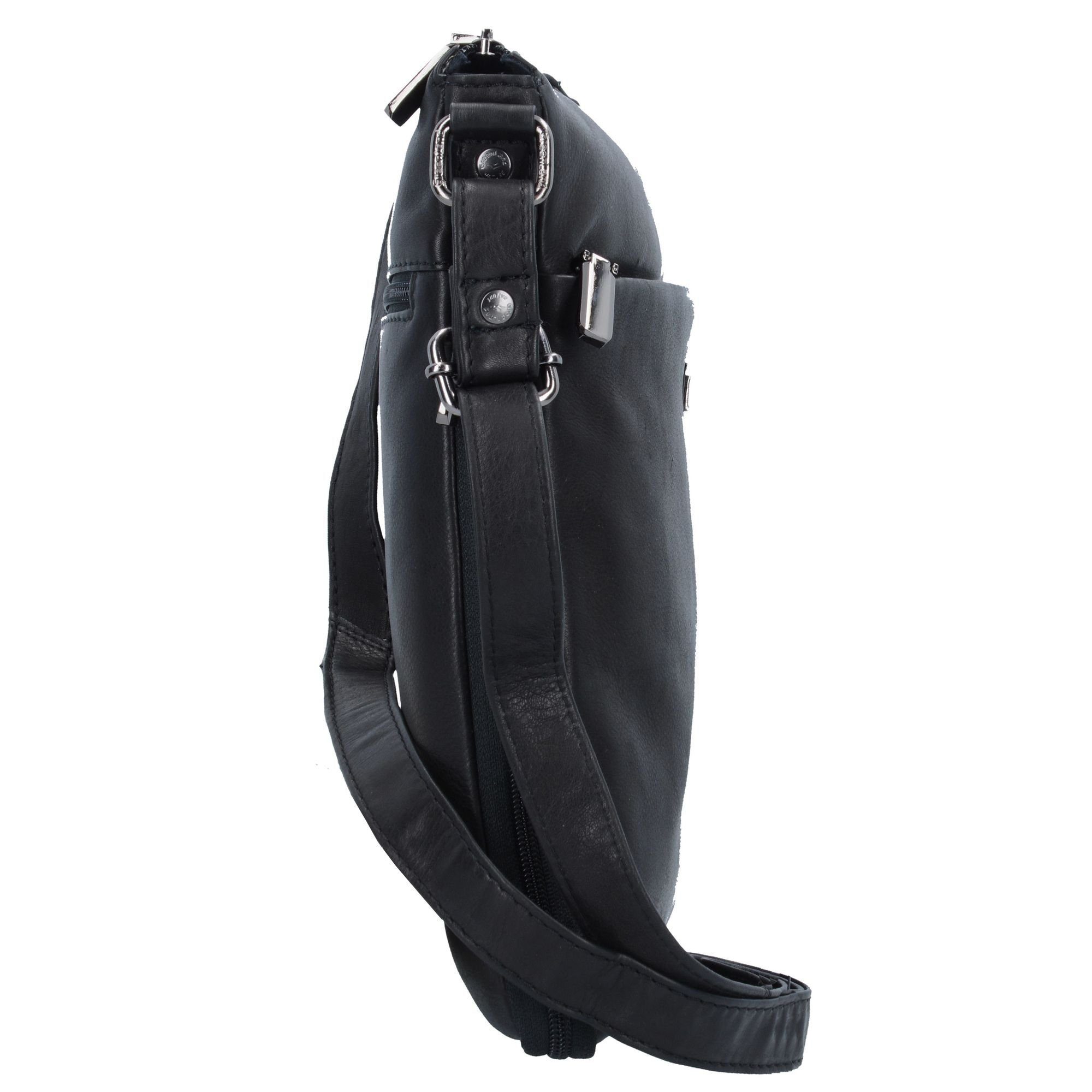 GreenLand Nature Umhängetasche Black Nappa, Leder