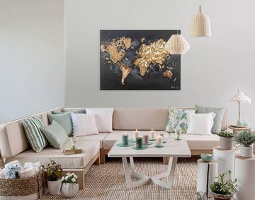 KUNSTLOFT Gemälde Reise um die Welt 100x75 cm, Leinwandbild 100% HANDGEMALT Wandbild Wohnzimmer