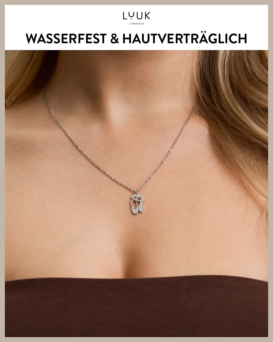 LUUK LIFESTYLE Kette mit Anhänger Ballettschuhe, wasserfeste Halskette aus günstig online kaufen