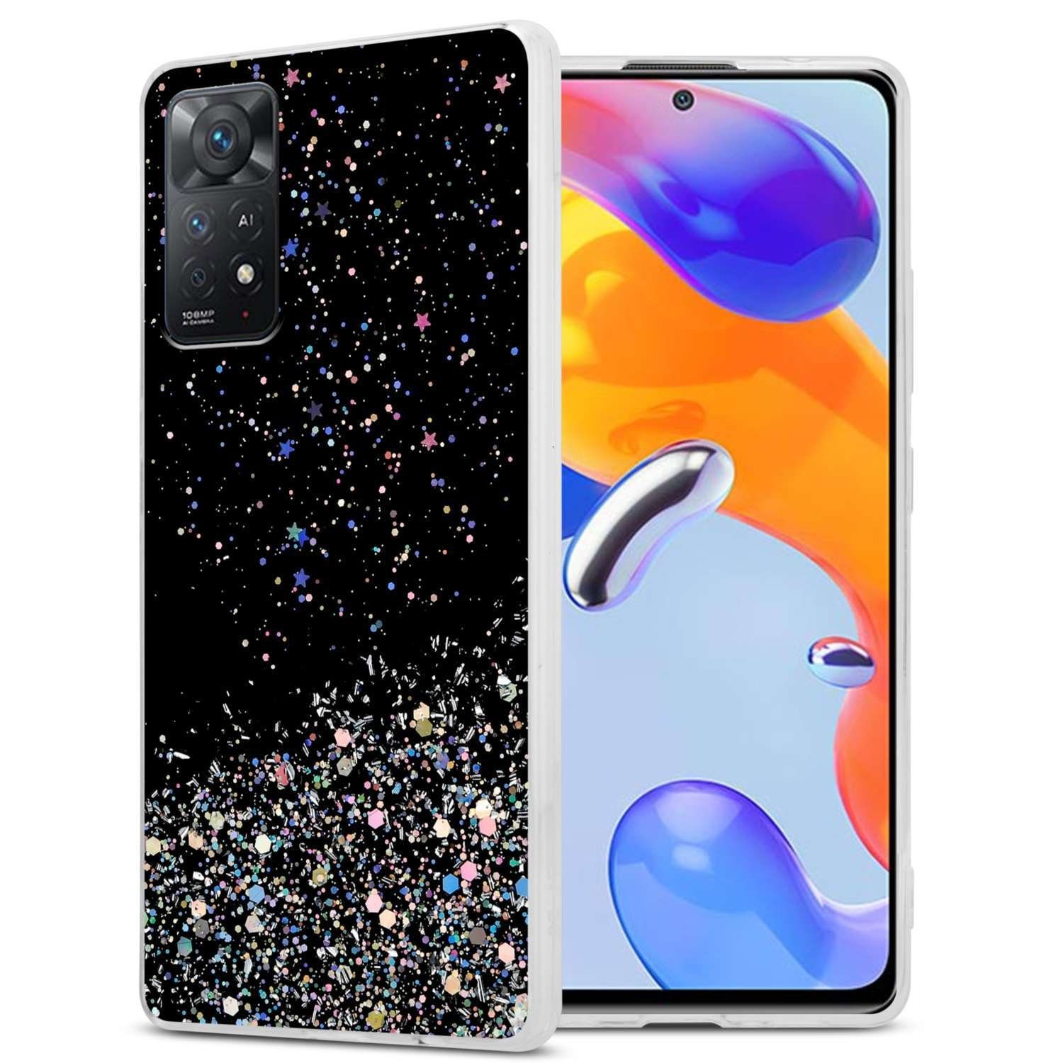 Cadorabo Handyhülle für Xiaomi RedMi NOTE 11 PRO 4G / 5G Hülle Xiaomi RedMi NOTE 11 PRO 4G / 5G, Flexible TPU Silikon Handy Schutzhülle - Hülle - mit Glitzer