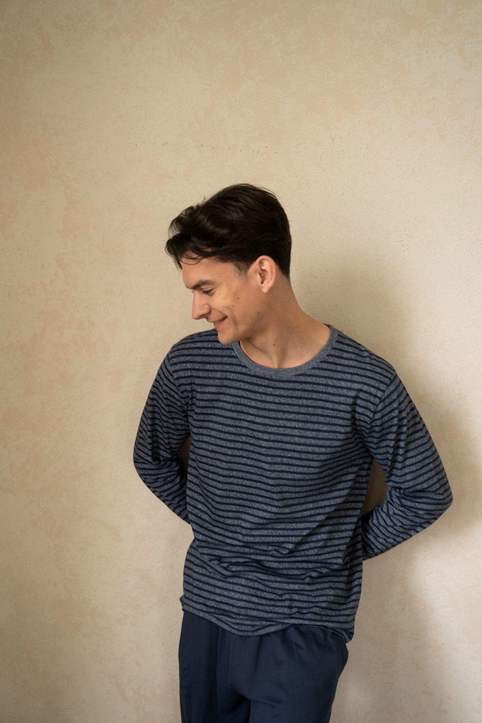 Phil & Co. Pyjamaoberteil Mix & Match (Packung, 1-tlg., 1-teilig) Herren Schlafanzugshirt Langarm Baumwolle Shirt