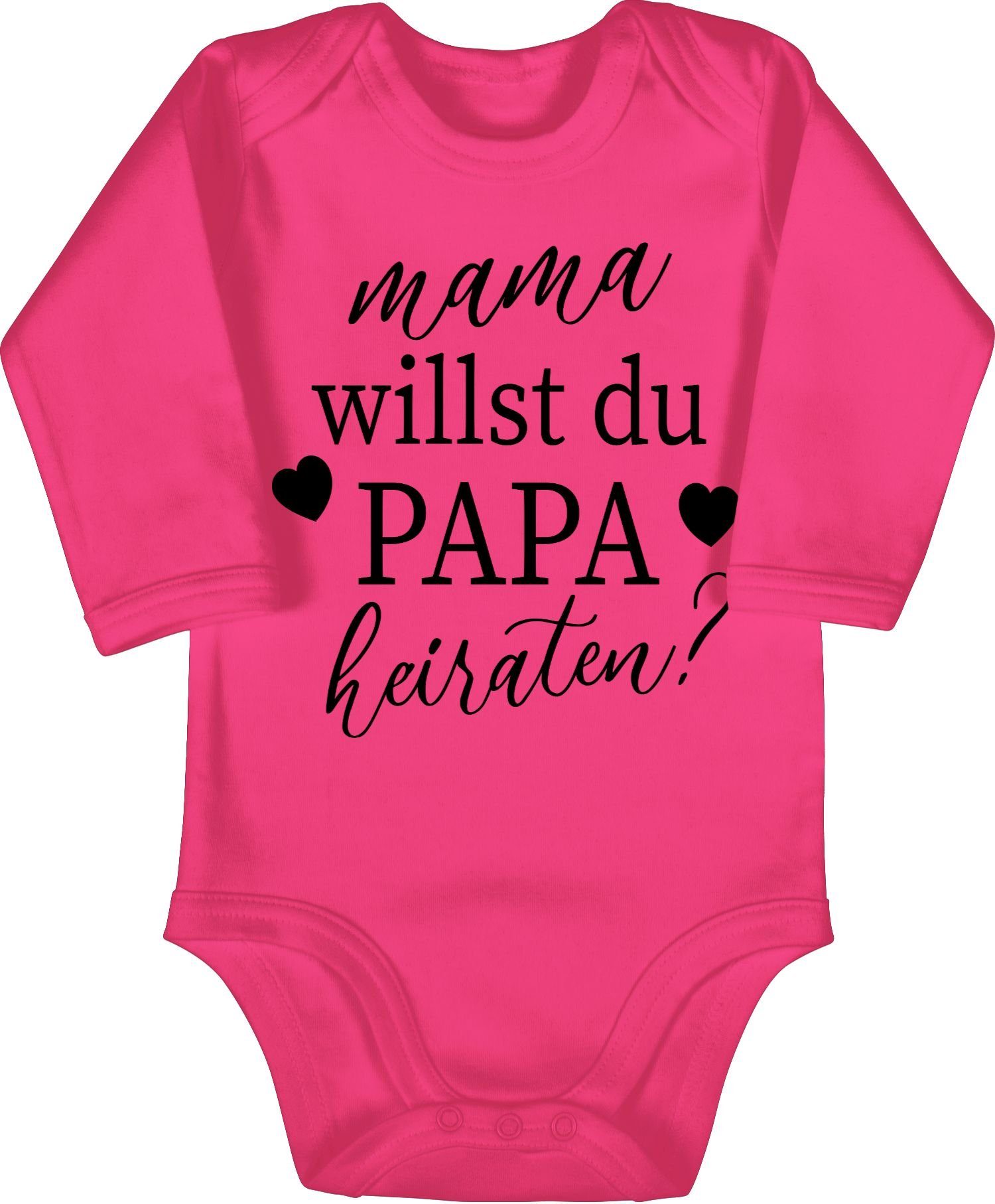 Shirtracer Shirtbody Mama willst du Papa heiraten? - schwarz Hochzeit - Baby
