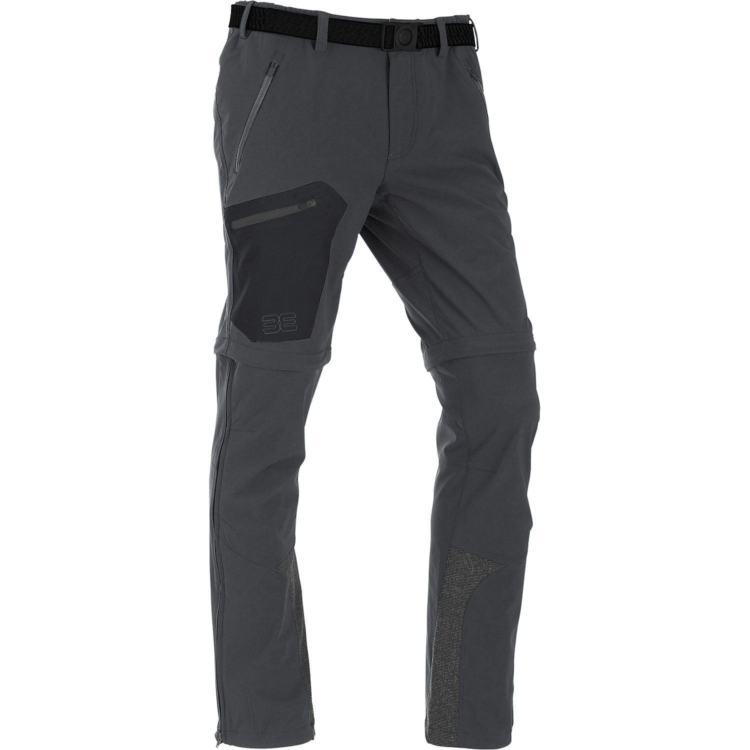 Maul Sport® Zip-off-Hose Eiger T-Zip Hellgrau Wanderhose mit elastic XT Logo