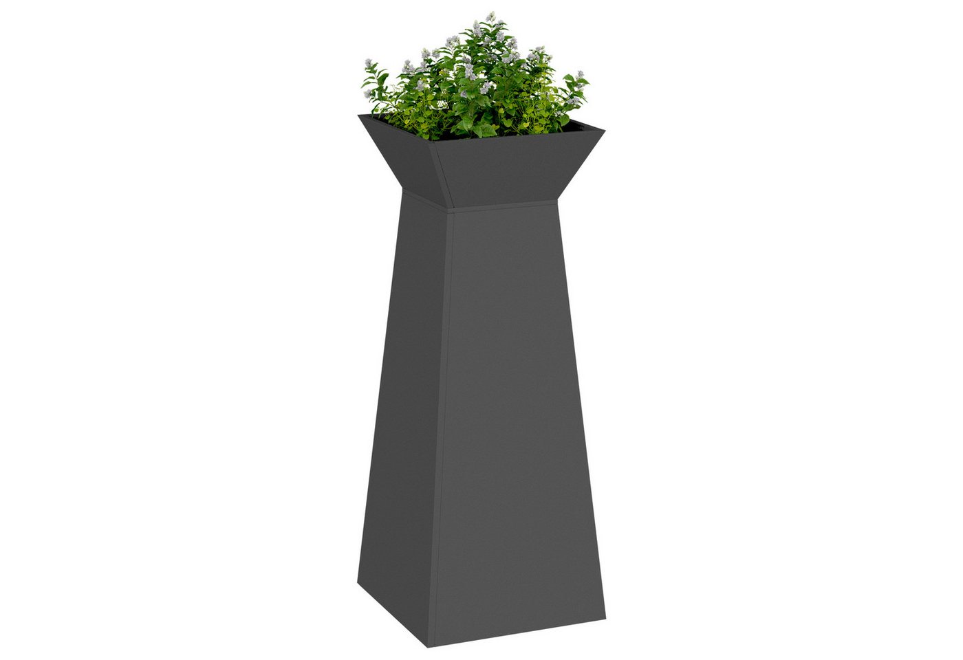 Thumbnail - vidaXL Blumentopf Pflanzenständer Schwarz Metall 40 x 40 x 101 cm (1 St)