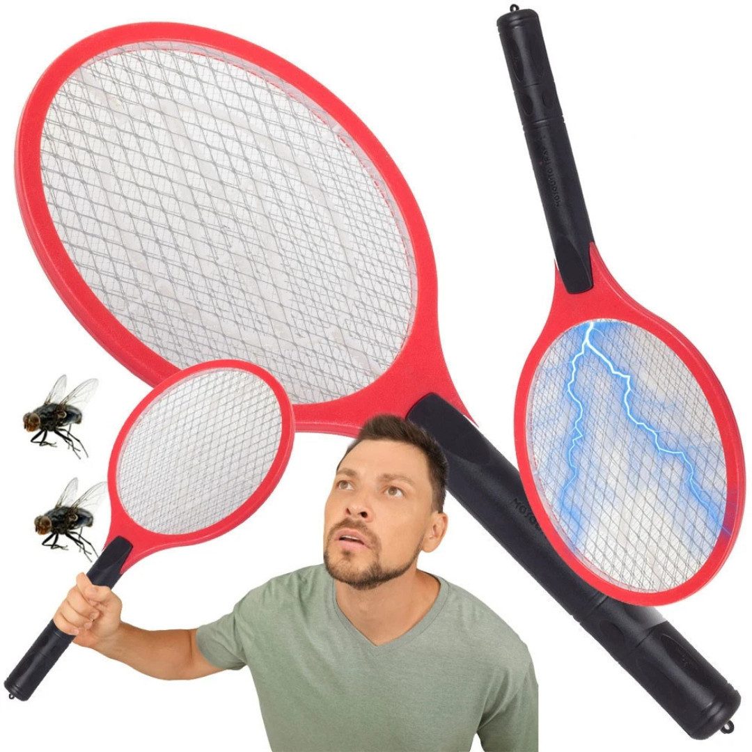 VERK GROUP Fliegenwedler 2x Elektrische Fliegenklatsche XL 51 cm Insektenvernichter, Insektenvernichter 2-tlg., 2er Set elektrische XL-Fliegenklatschen, 2er Set; XL-Ausführung 51 cm; elektrisches Metallgitter;