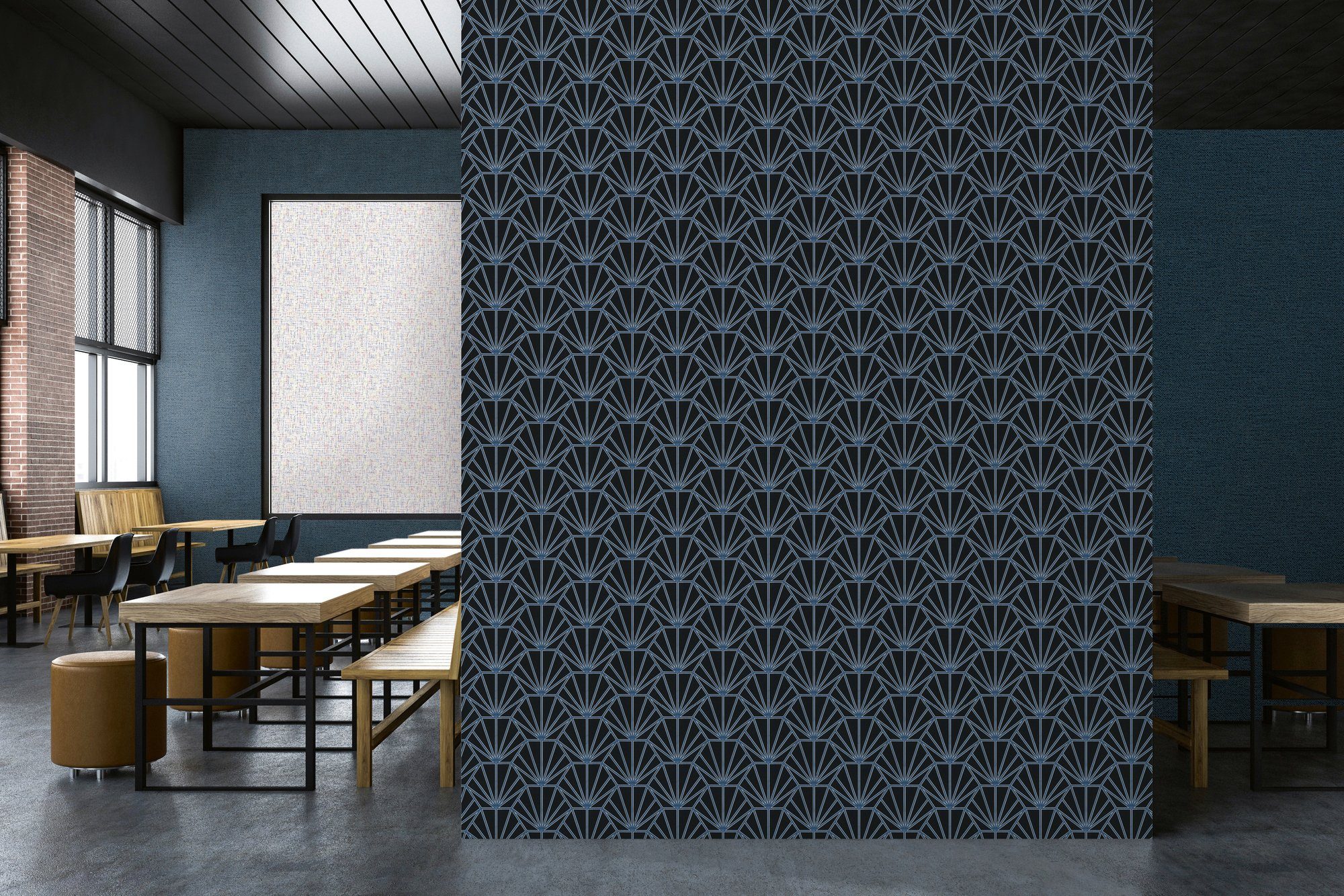Vliestapete, schwarz/blau/weiß Tapete grafisch, Geometrisch Création Hechter Daniel A.S. Designertapete