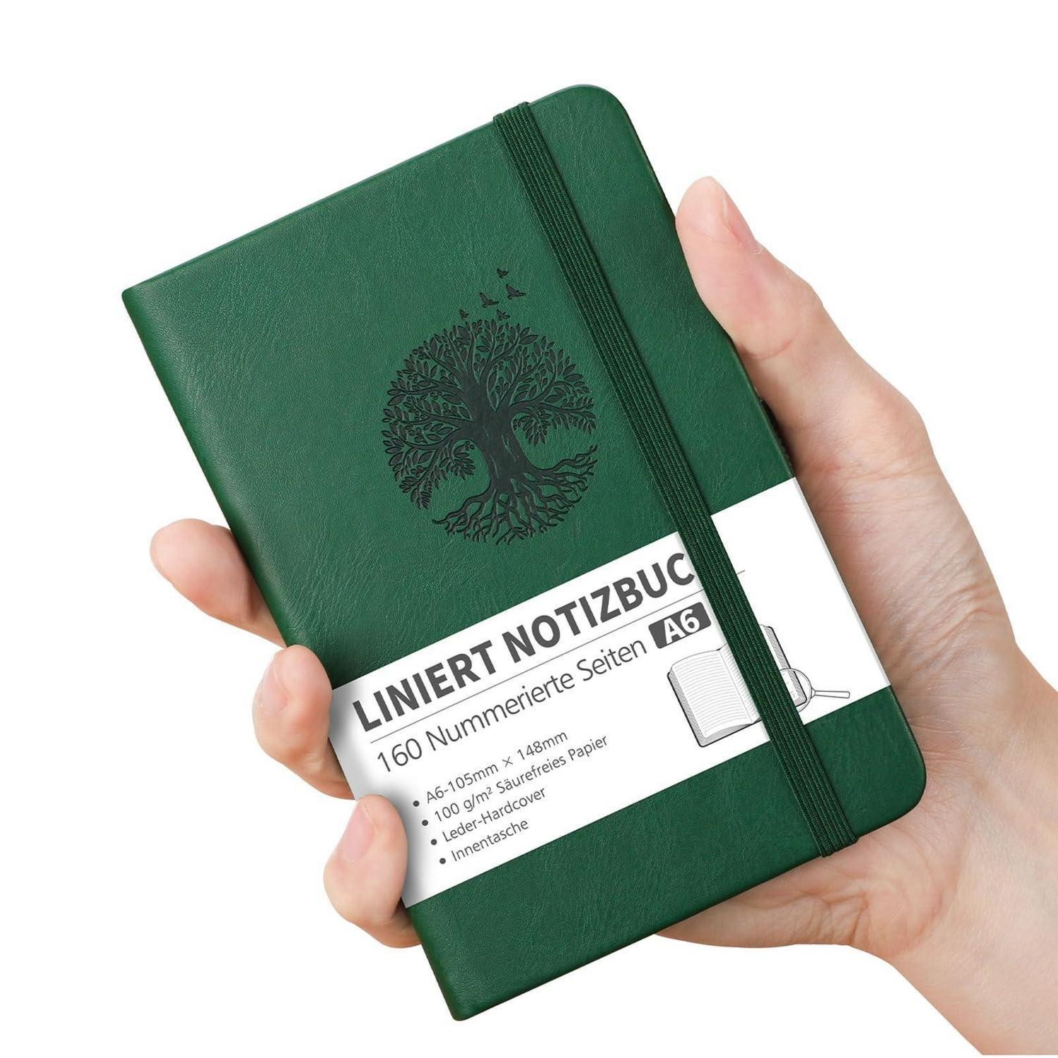 LuxusKollektion Notizbuch Notizbuch A4 Liniert Dunkelgrün