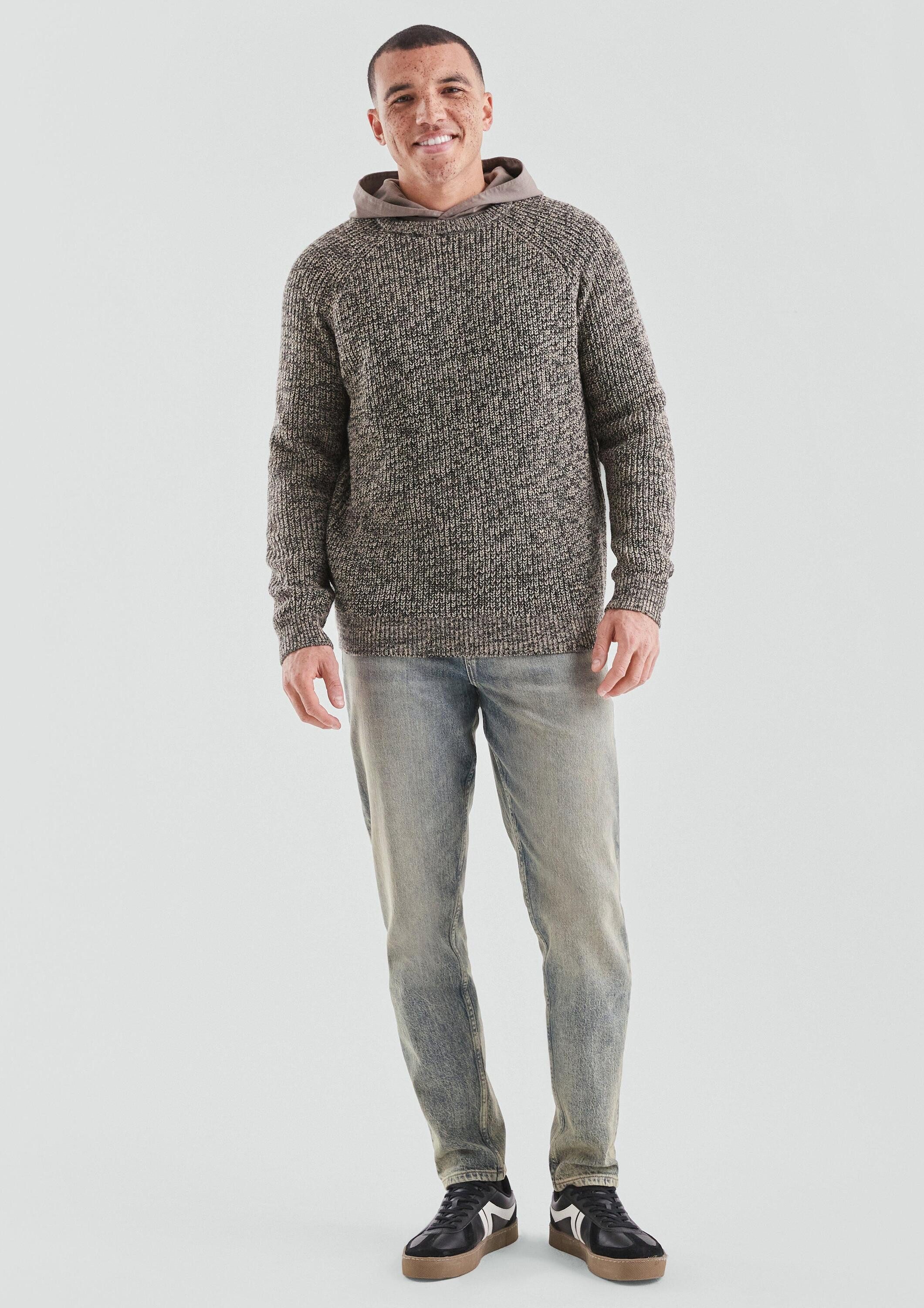 QS Longpullover Strickpullover Melierter Pullover