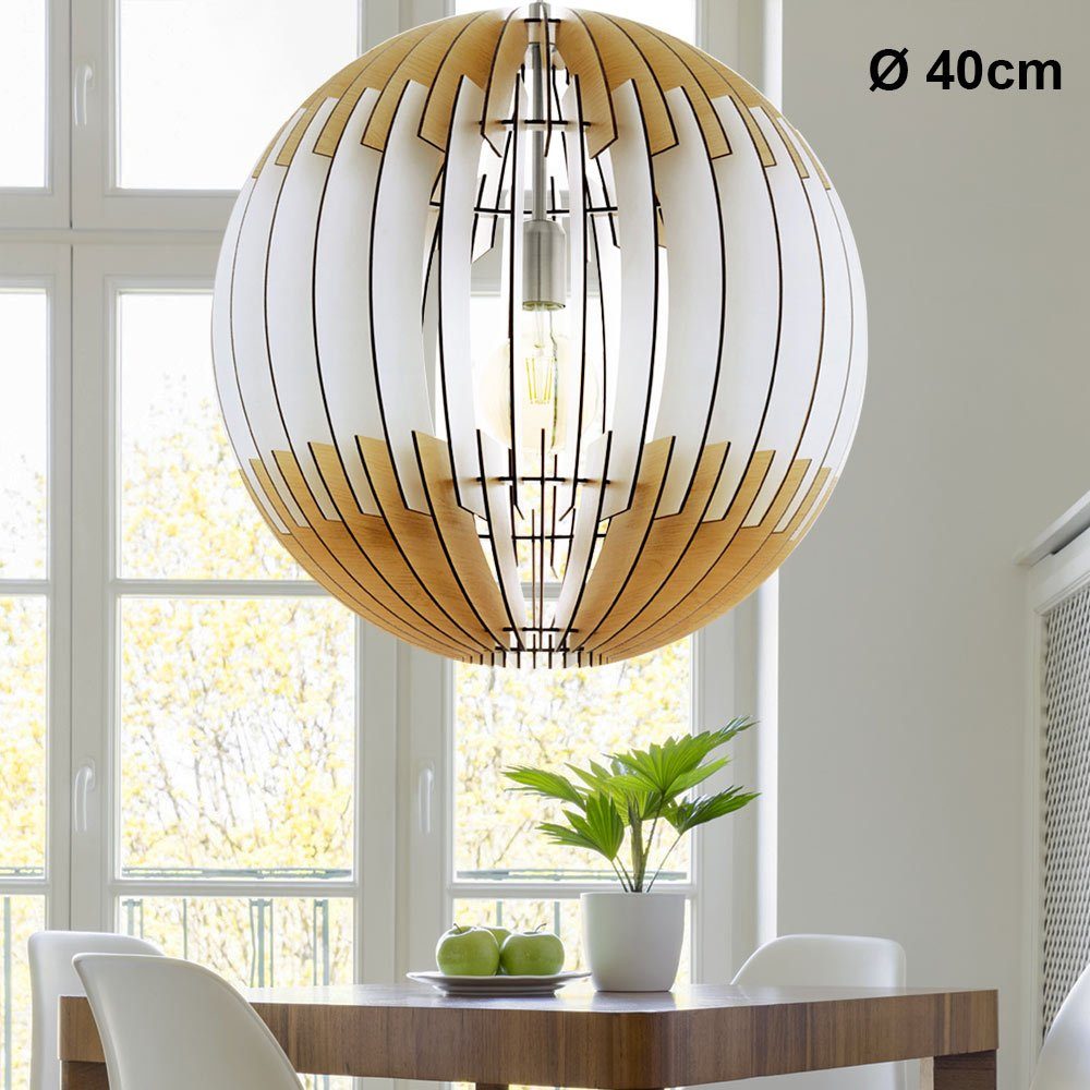 EGLO Kugelleuchte, Leuchtmittel nicht Schlaf natur weiß Pendel Lamellen Decken Lampe Wohn Zimmer inklusive