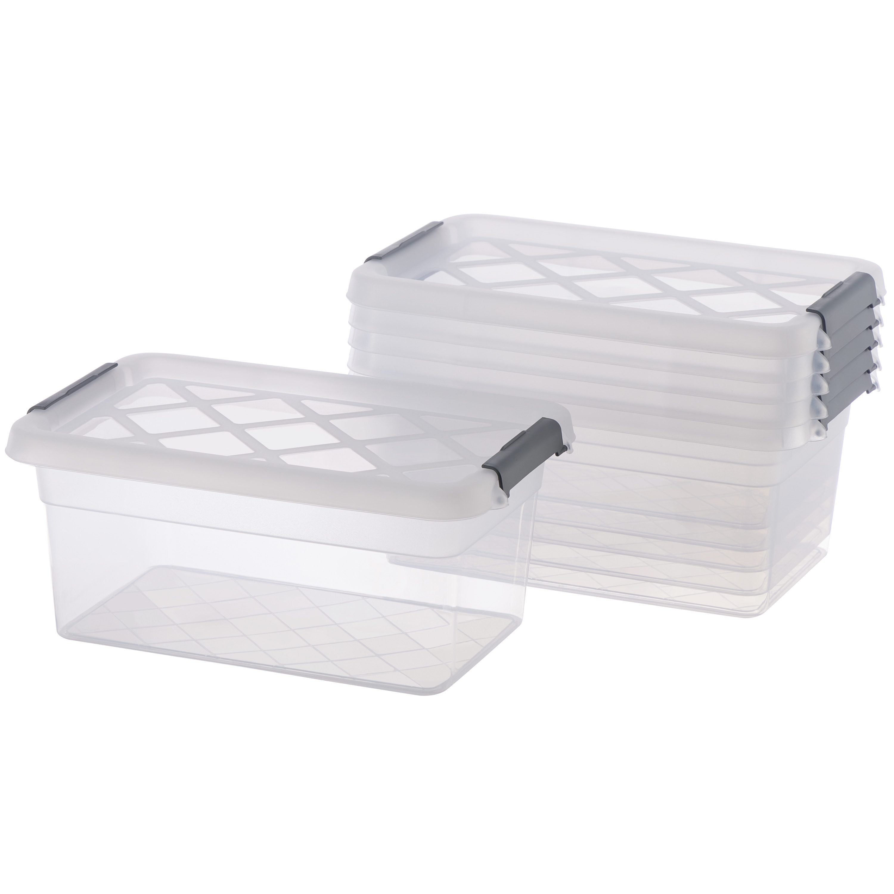 Blumtal Aufbewahrungsbox Aufbewahrungsbox mit Deckel aus Kunststoff 100% Neumaterial (6 St)