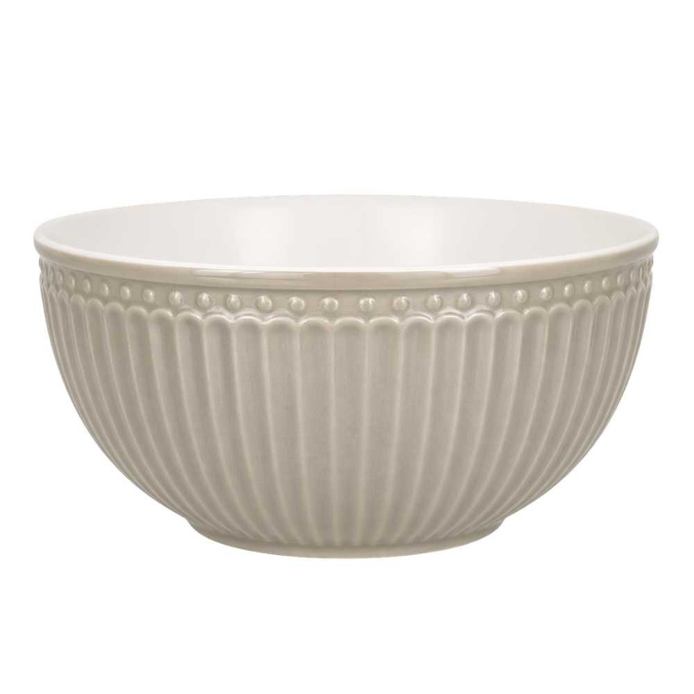 Greengate Schale Greengate Servierschale ALICE WARM GREY Grau Medium