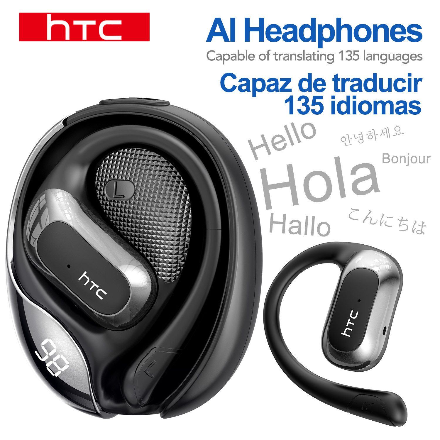 HTC HTC NE21 offener Наушники – 134 Sprachübersetzungen unterstützt Bluetooth-Kopfhörer