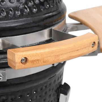 DOTMALL Holzkohlegrill Terassengrill mit Abdeckhaube, Temperaturanzeige, BBQ Standgrill