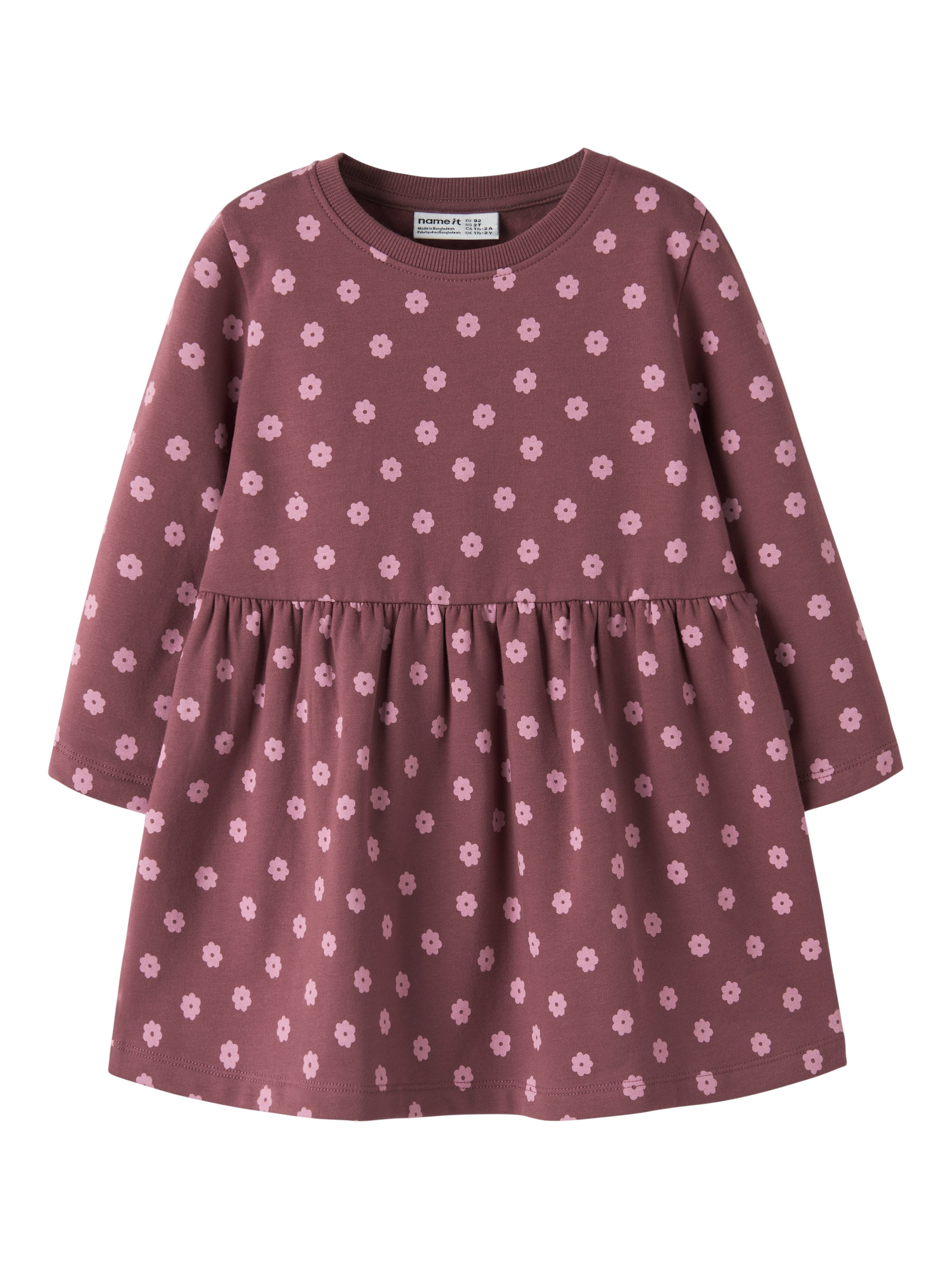 Name It Sweatkleid NMFDAVINA LS SWEAT BRU DRESS NOOS im tollen Alloverprint