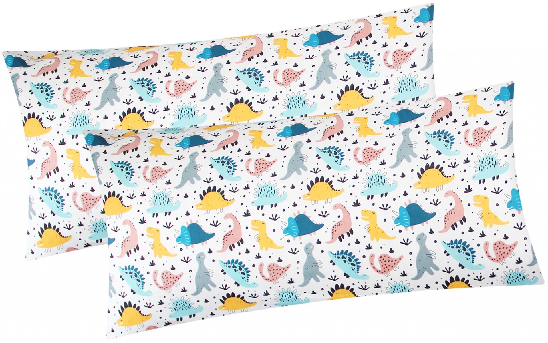 Heubergshop Kissenbezug, (2 Stück), 2er Set in 40x80cm - Dino Dinosaurier B günstig online kaufen