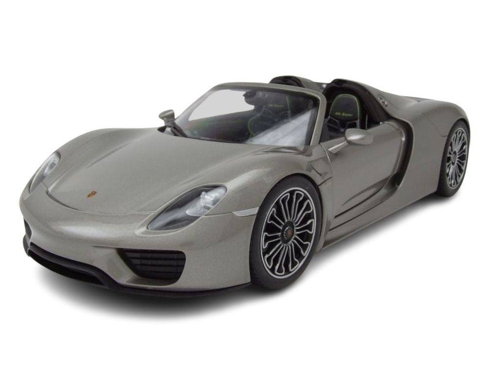 Welly Modellauto Porsche 918 Spyder Cabrio 2012 grau, Maßstab 1:18