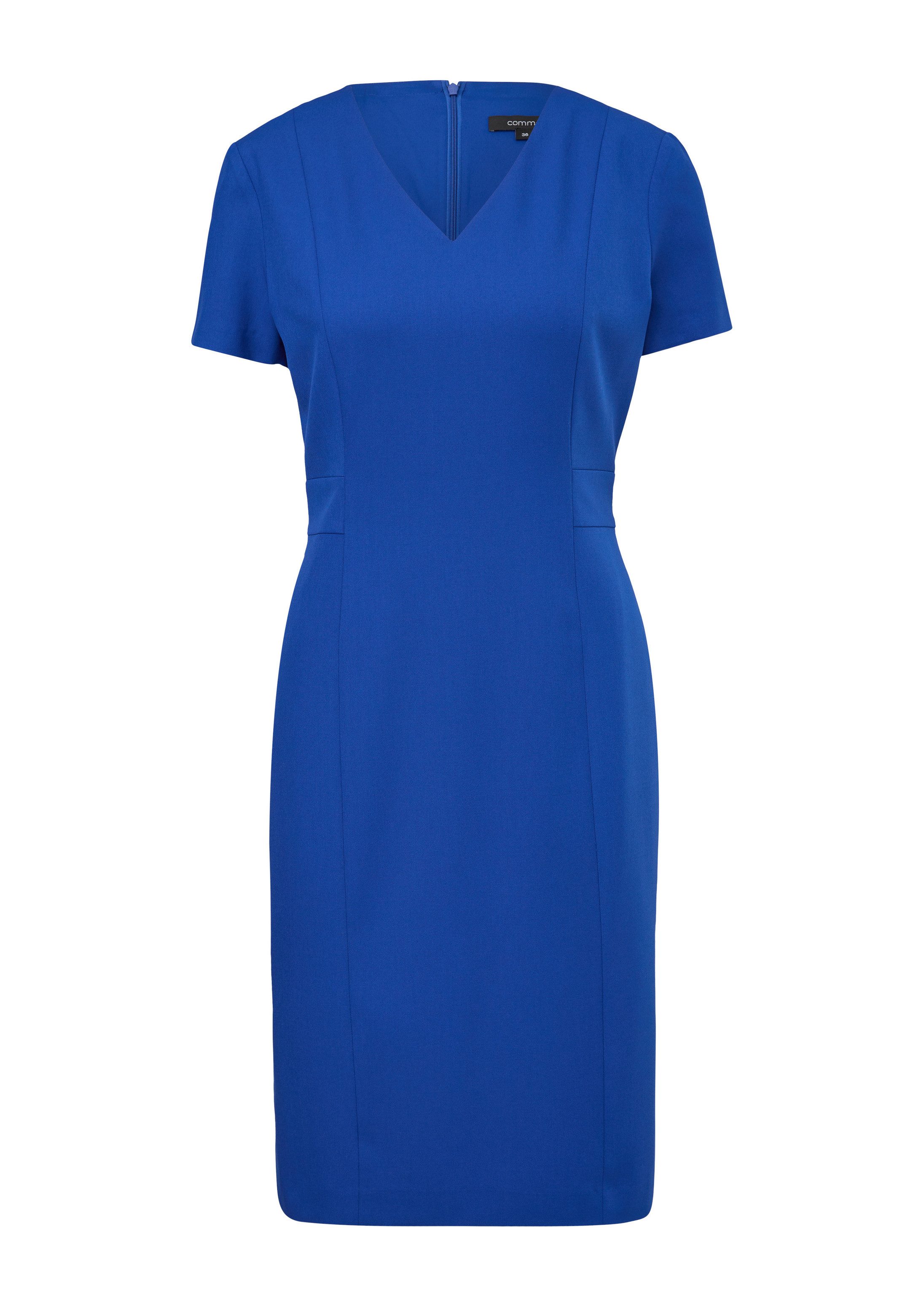comma Minikleid Kleid Etuikleid mit V-Ausschnitt