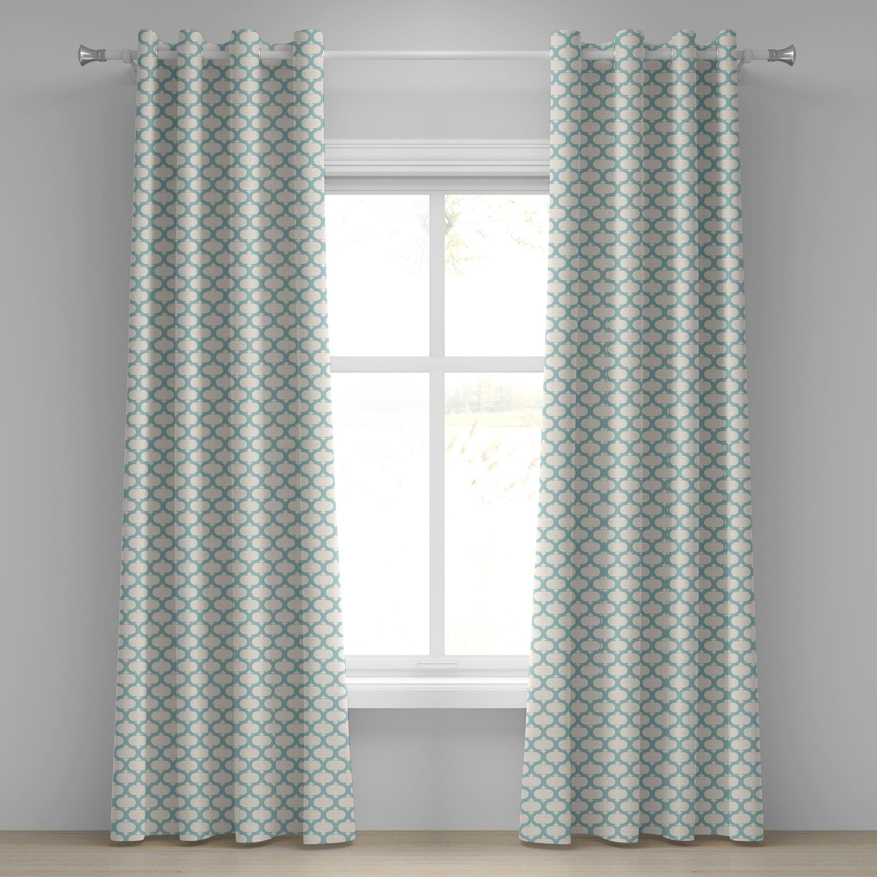 Kurvige Mesh für 2-Panel-Fenstervorhänge Abakuhaus, Gardine Wasser Wohnzimmer, Dekorative Schlafzimmer