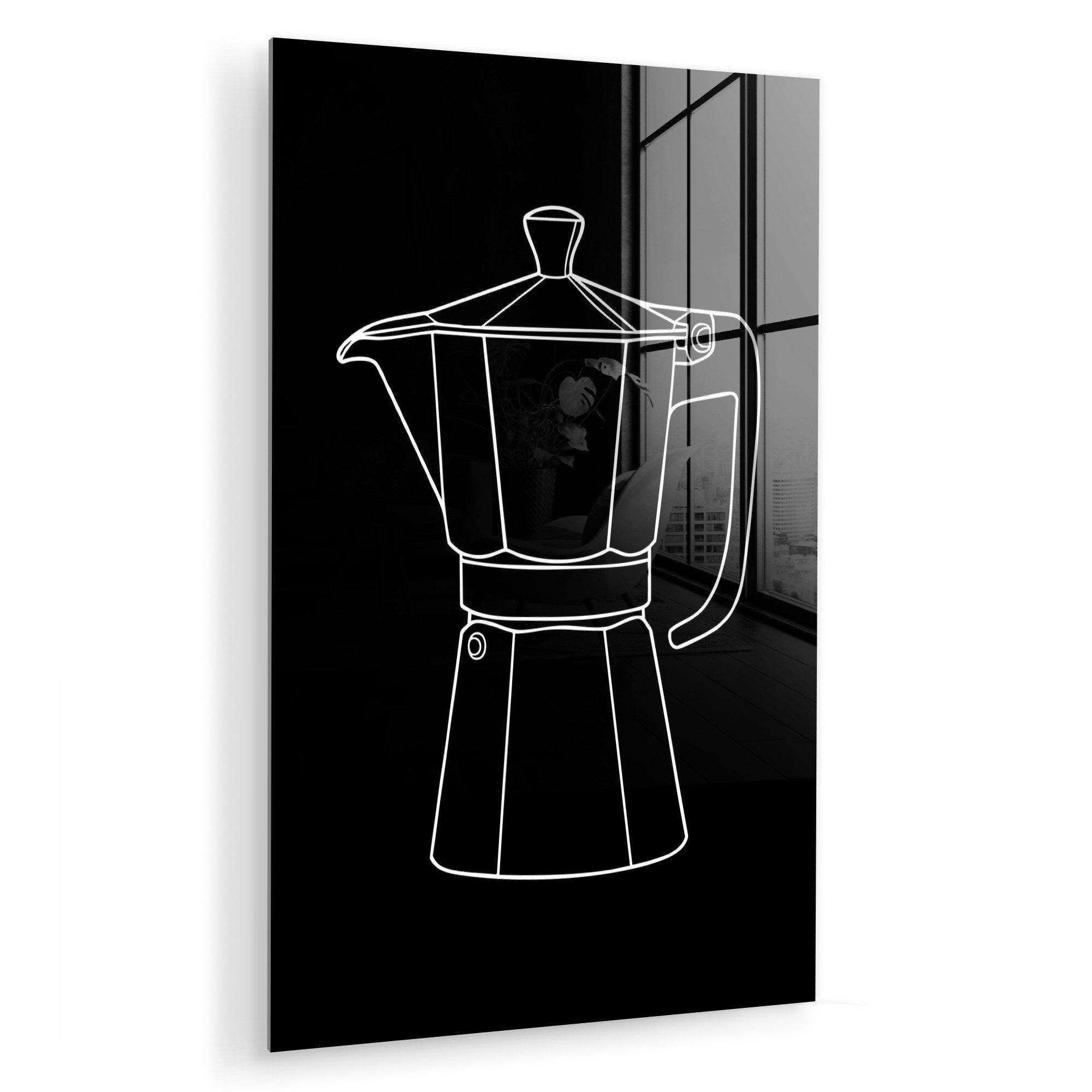 MuchoWow Acrylglasbild Becher Topf - Schwarz günstig online kaufen