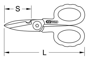 KS Tools Elektrikerschere, Universal-Werkstattschere, 140 mm, inklusive Gürteltasche
