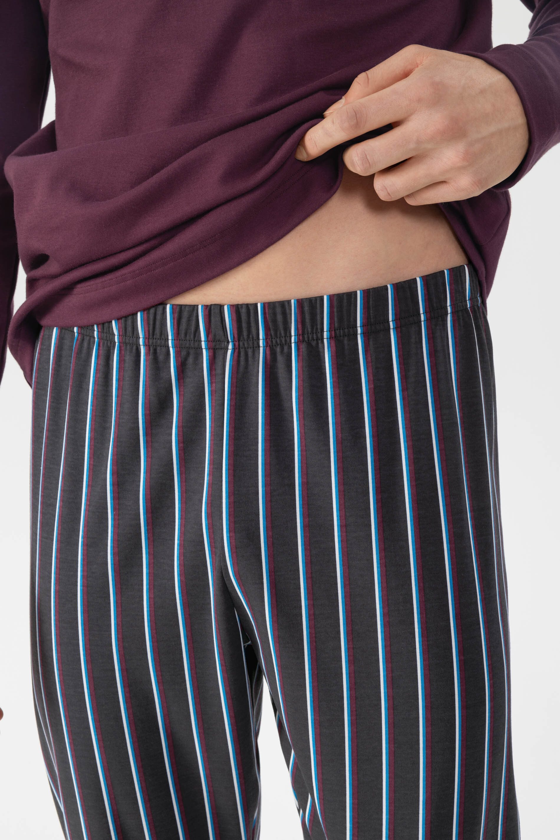 Mey Schlafanzug Mey male Anzug lang Serie Contrast Stripe (2 tlg)