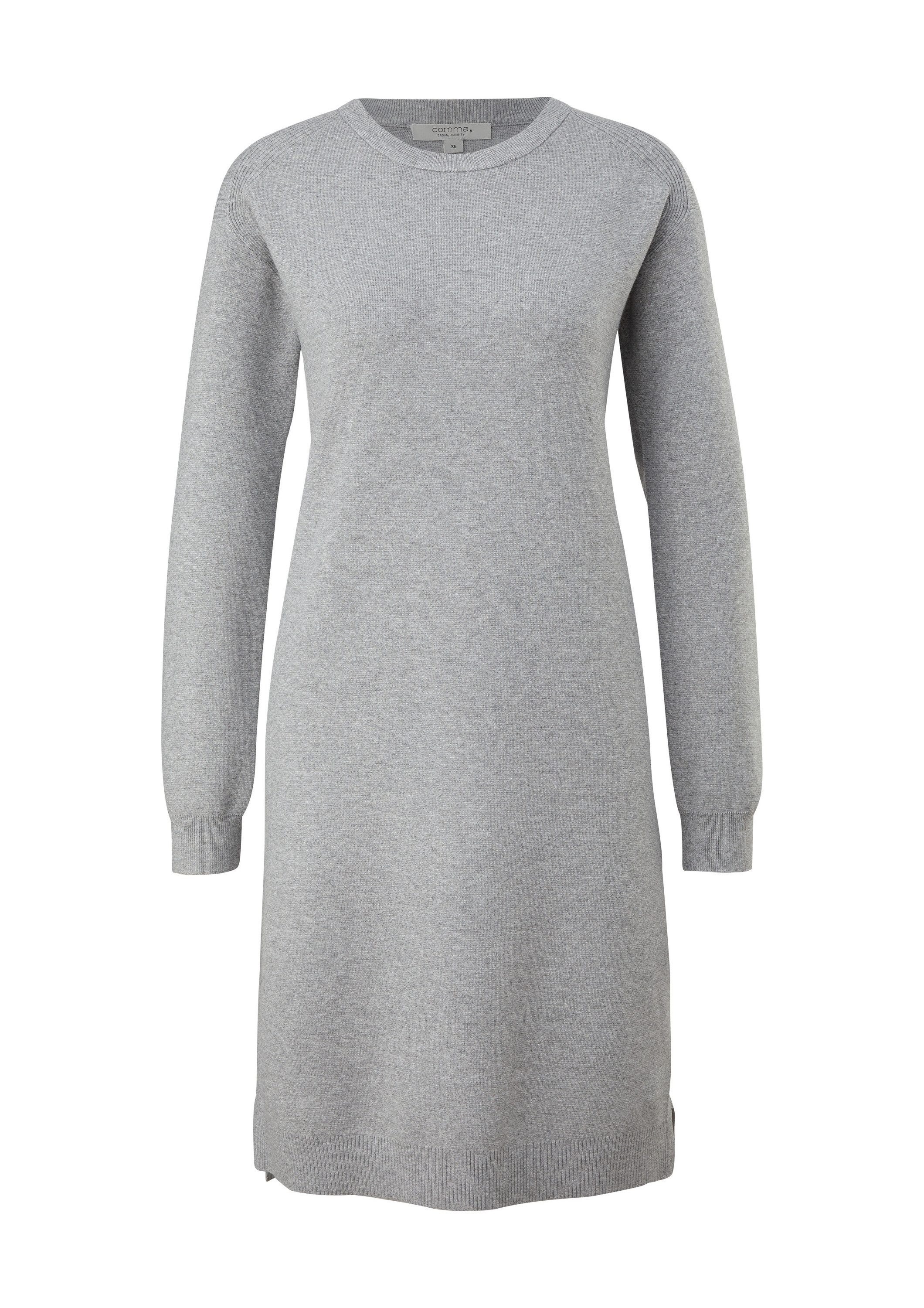 comma Minikleid Kleid Feinstrickkleid mit Ripp-Details