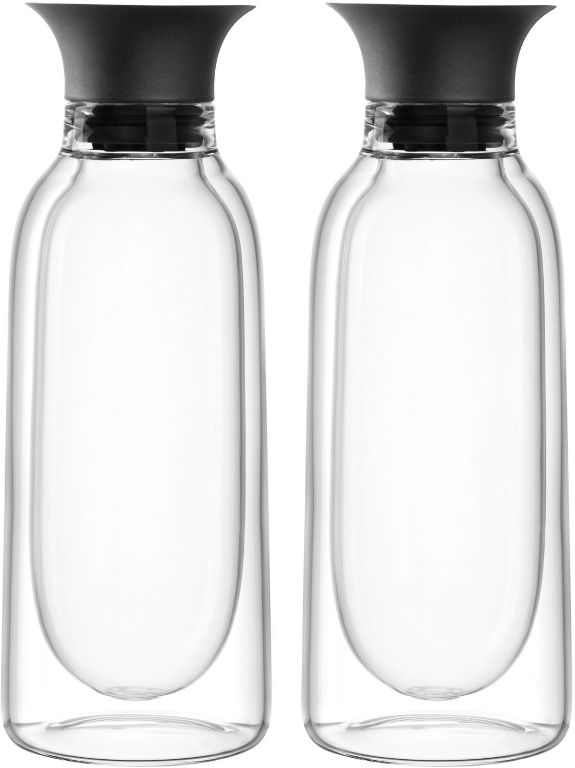 LEONARDO Menage-Set Essig- und Ölflasche DUO, 2er Set, (Set, 2-tlg), aus doppelwandigem Glas mit Silikondeckel