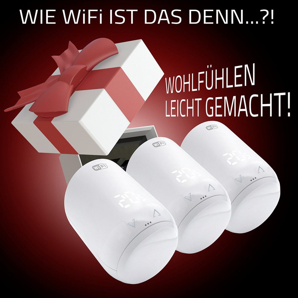 EUROtronic Heizkörperthermostat Eurotronic 700224 Comet WiFi Funk-Heizkörperthermostat-Set elektronisc